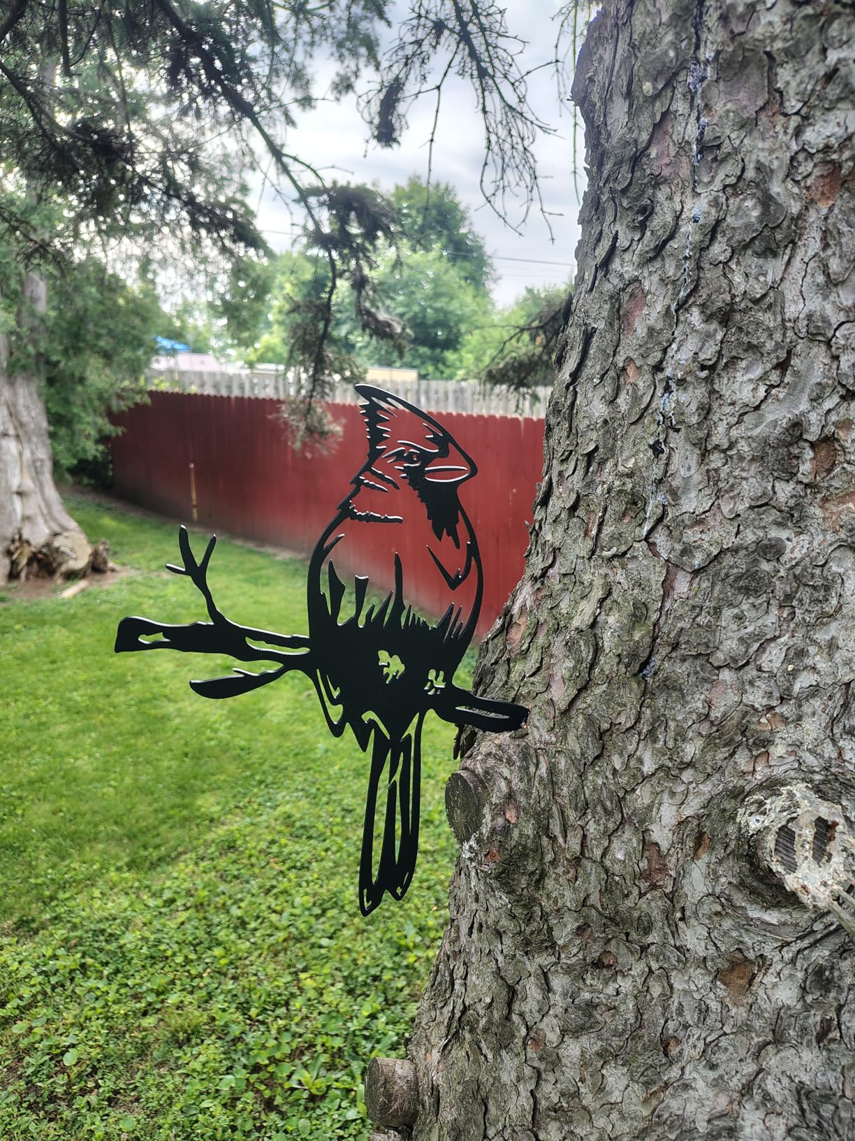 Renovatio Metal Bird Yard Decor- Decorative Outdoor Art, Hawk, Black | Tree Ornament for Mom, Aunt, or Grandmother , 12-Gauge Steel, Powder-Coated Finish,Lifelike Backyard Garden Decorations customer photo 1
