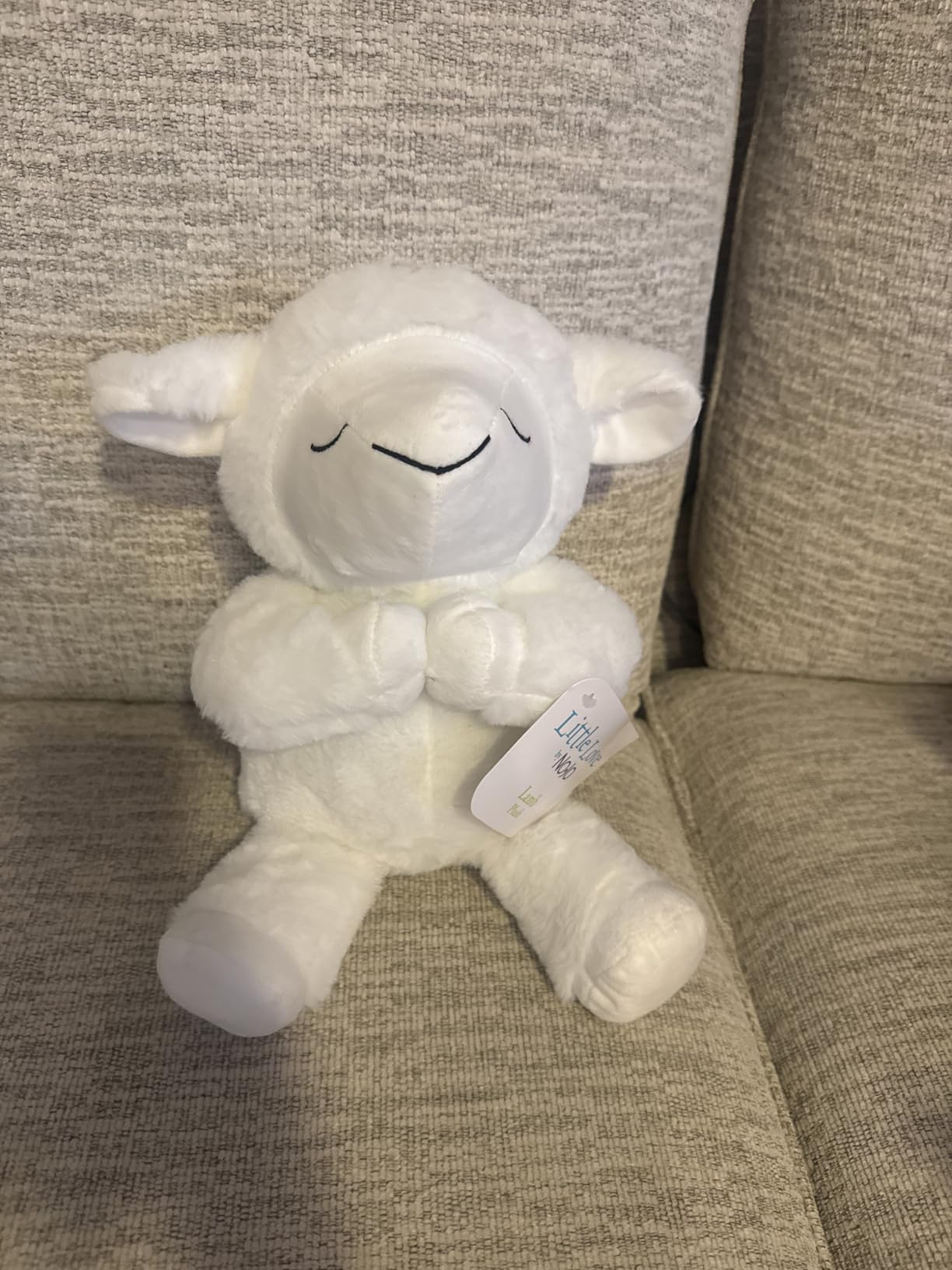 Little Love by NoJo Baptism White Plush Lamb with Praying Hands and Embroidered Cross customer photo 2