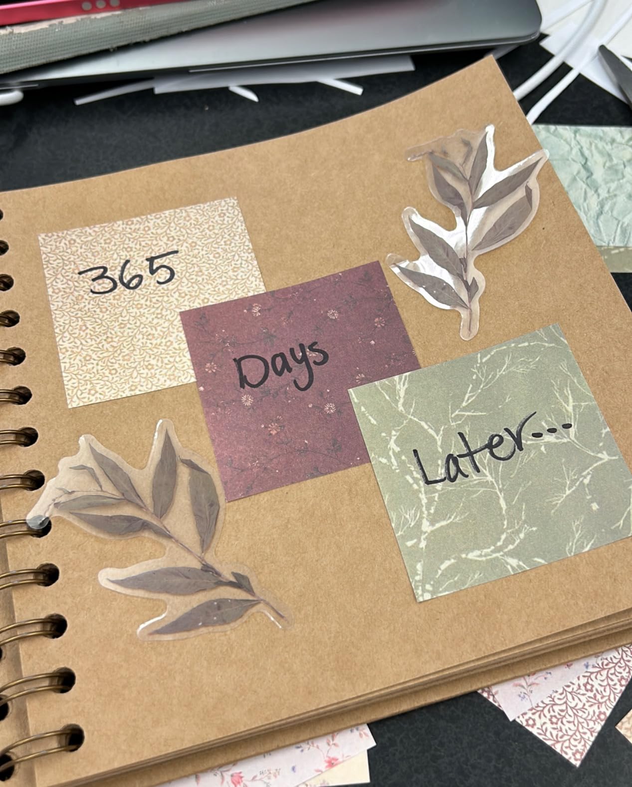 GNILLKO 445 PCS Vintage Scrapbook Supplies Kit | Scrapbook Paper Junk Journal Supplies with 40 Sheet Flowers Stickers for Planner, Bullet Journaling, Junk Journal customer photo 1