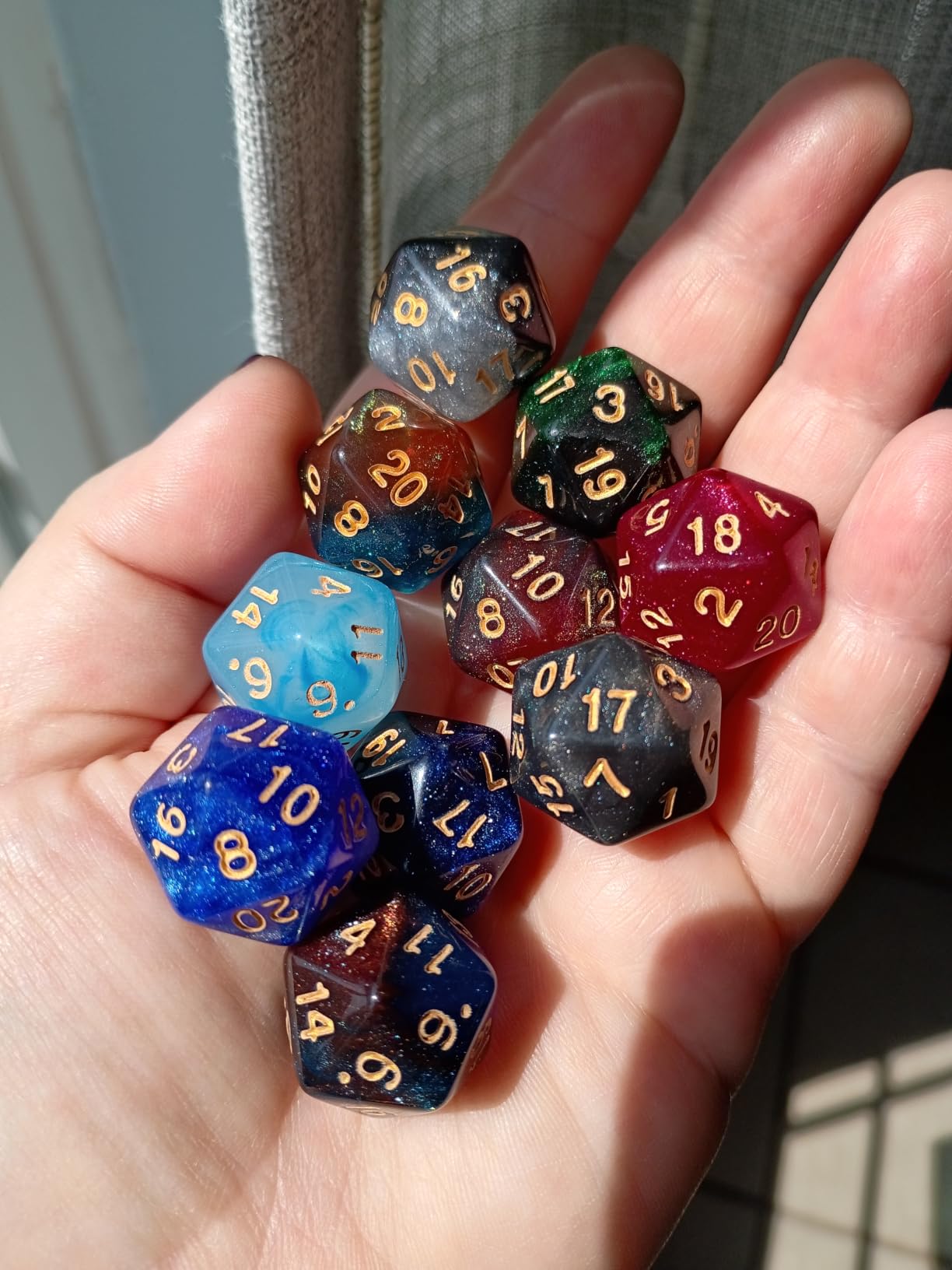 CiaraQ 182pcs Polyhedral Dice Set for Dungeon and Dragons MTG Table Games | 26 Acrylic Role Playing Dice sets for D&D with Large Drawstring Bag. 7 per set (D4-D20), Lightweight & durable. Ages 14+ customer photo 1