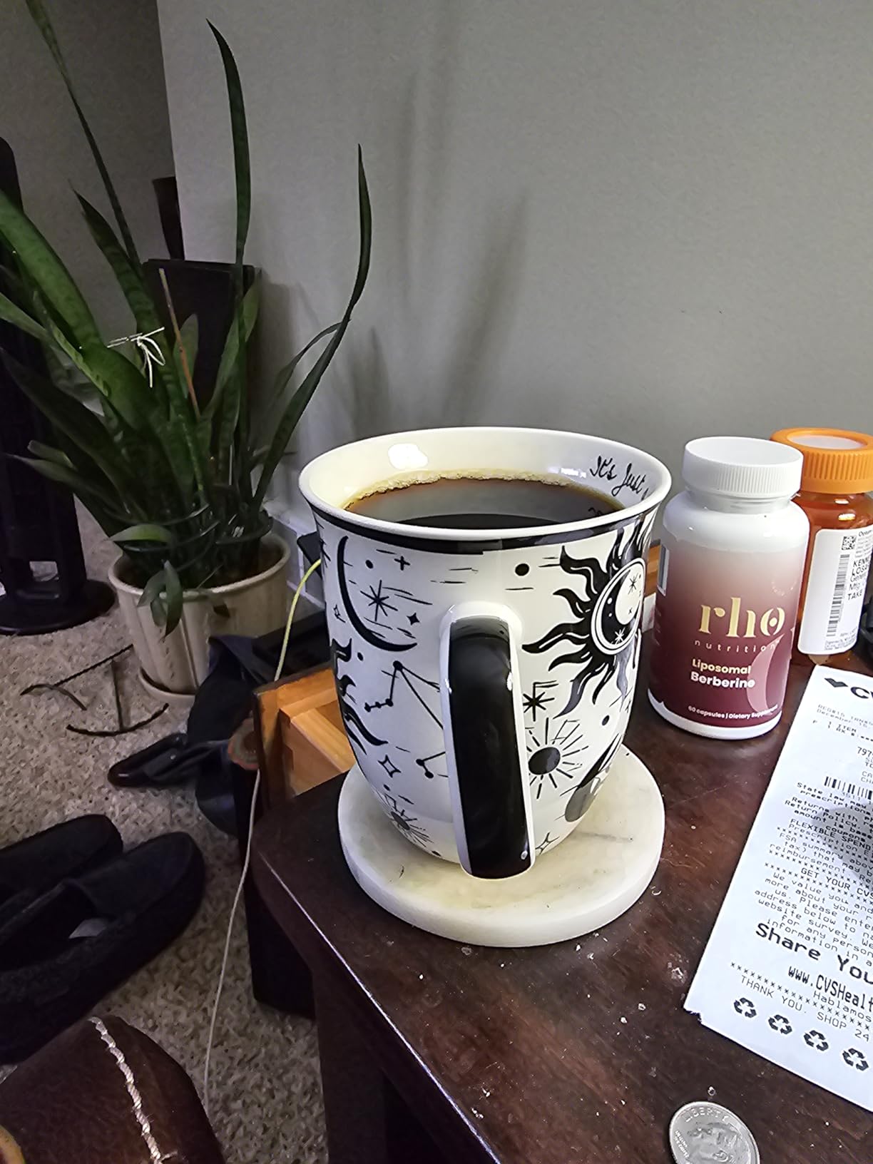 Karma Gifts 16 oz Black and White Boho Mug Cat - Cute Coffee and Tea Mug customer photo 2