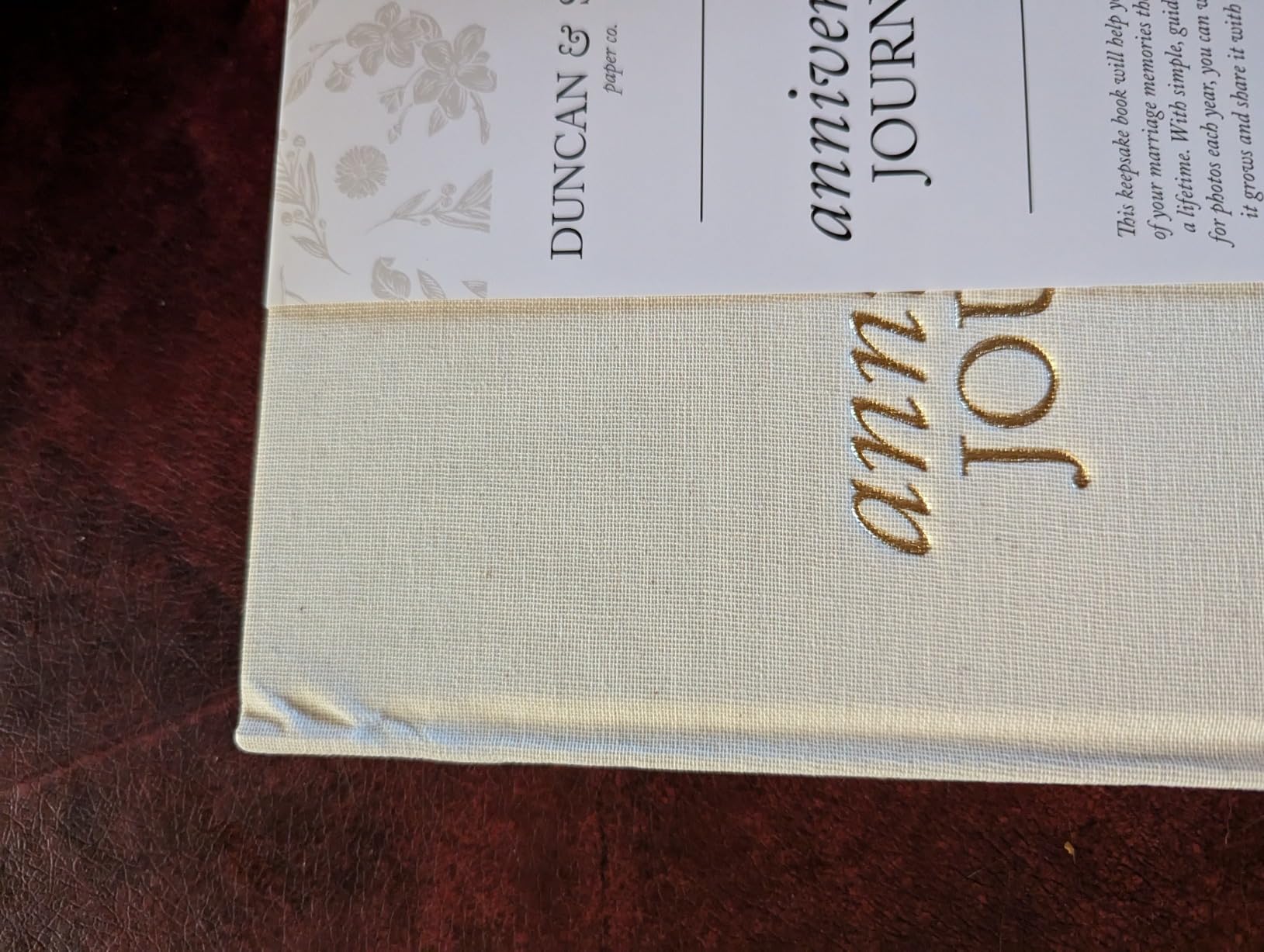 Duncan & Stone Anniversary Journal for Couples, Wedding Book, Taupe | Guided prompts & photo pages to record your love story; a keepsake anniversary scrapbook & wedding gift for couples customer photo 2