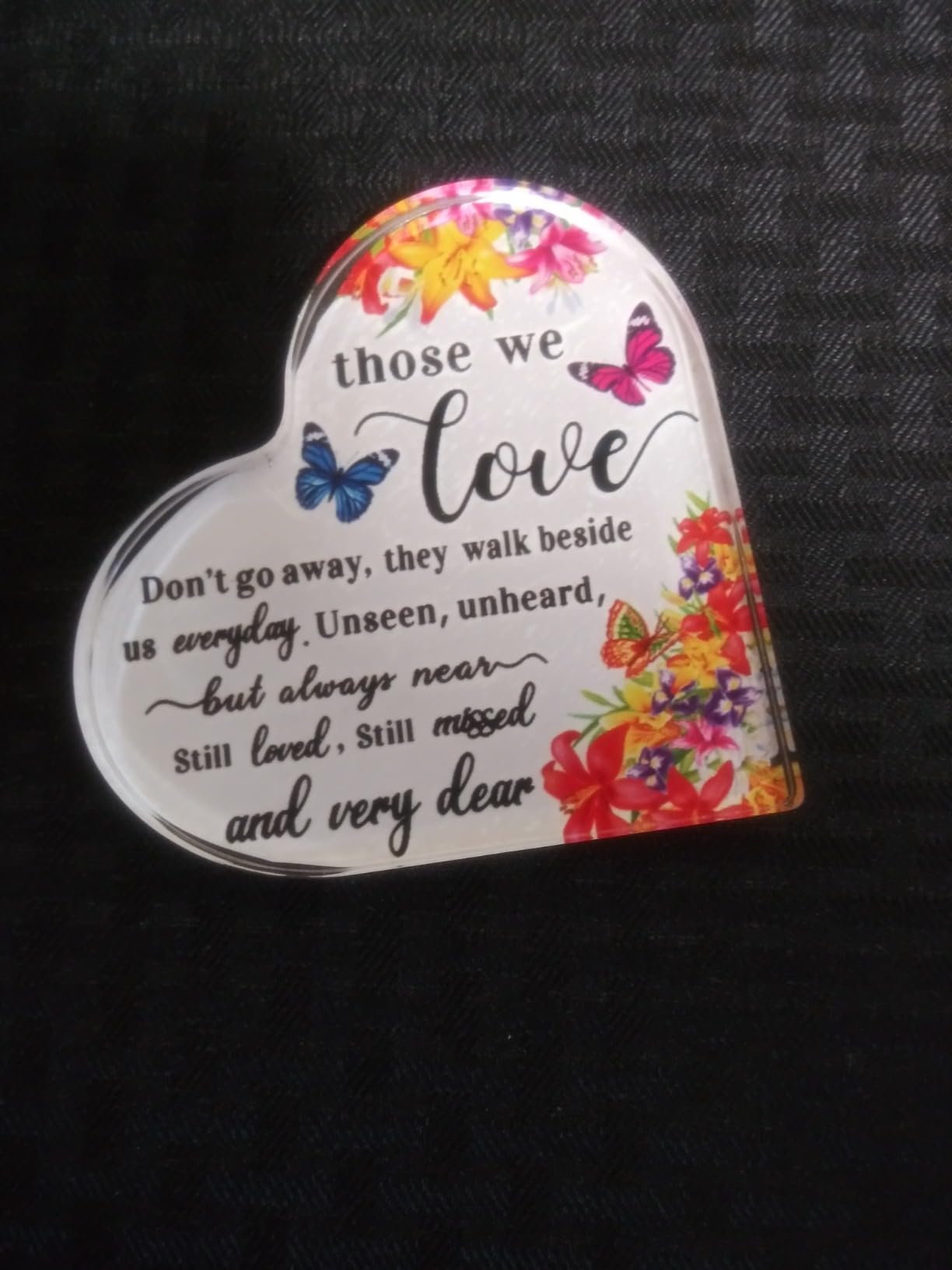 Jetec Sympathy Bereavement Gift for Loss of Loved One, Acrylic Heart Memorial Condolence Grieving Keepsake for Mom Dad Grandma, Remembrance Decor customer photo 1