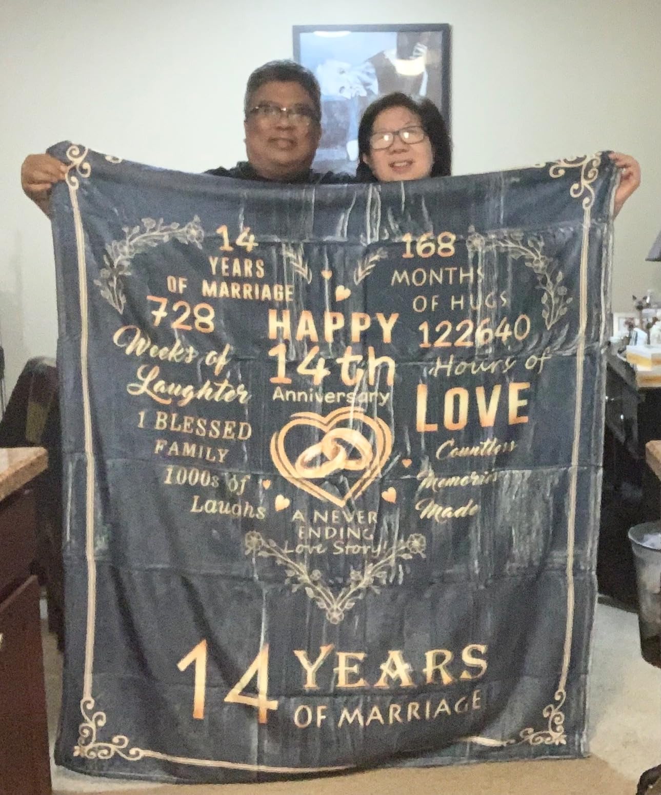 Mosslink Gifts for 30th Anniversary Blanket, 30th Pearl Wedding Anniversary Couple Gifts for Dad Mom Parents Friends, 30 Years of Marriage Throw Blankets customer photo 2
