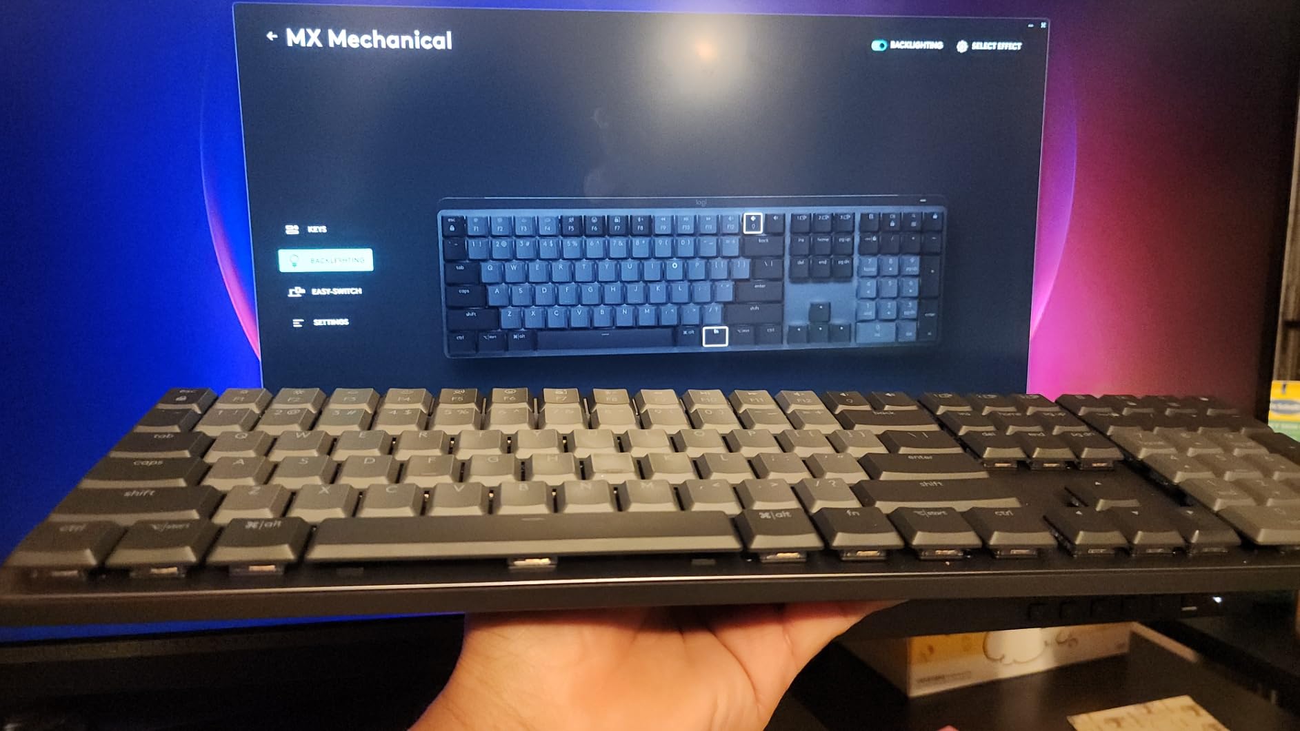 Logitech MX Mechanical Wireless Illuminated Performance Keyboard, Clicky Switches, Backlit Keys, Bluetooth, USB-C, macOS, Windows, Linux, iOS, Android, Metal | Low-Profile Keys, Smart Backlight, Bluetooth and Logi Bolt, USB-C Charging, Up to 15 Days customer photo 1