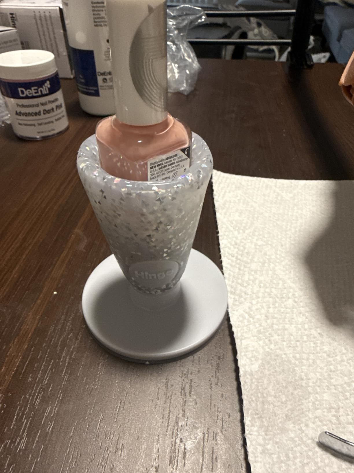 tweexy Hinge Untippable Nail Polish Bottle Holder | Anti-Spill Nail Polish Holder Stand, Tilted, Smartgrip Airlock Suction | Fingernail Painting, Nail Art Tools | Nail Polish Accessories (Unicorn) customer photo 2