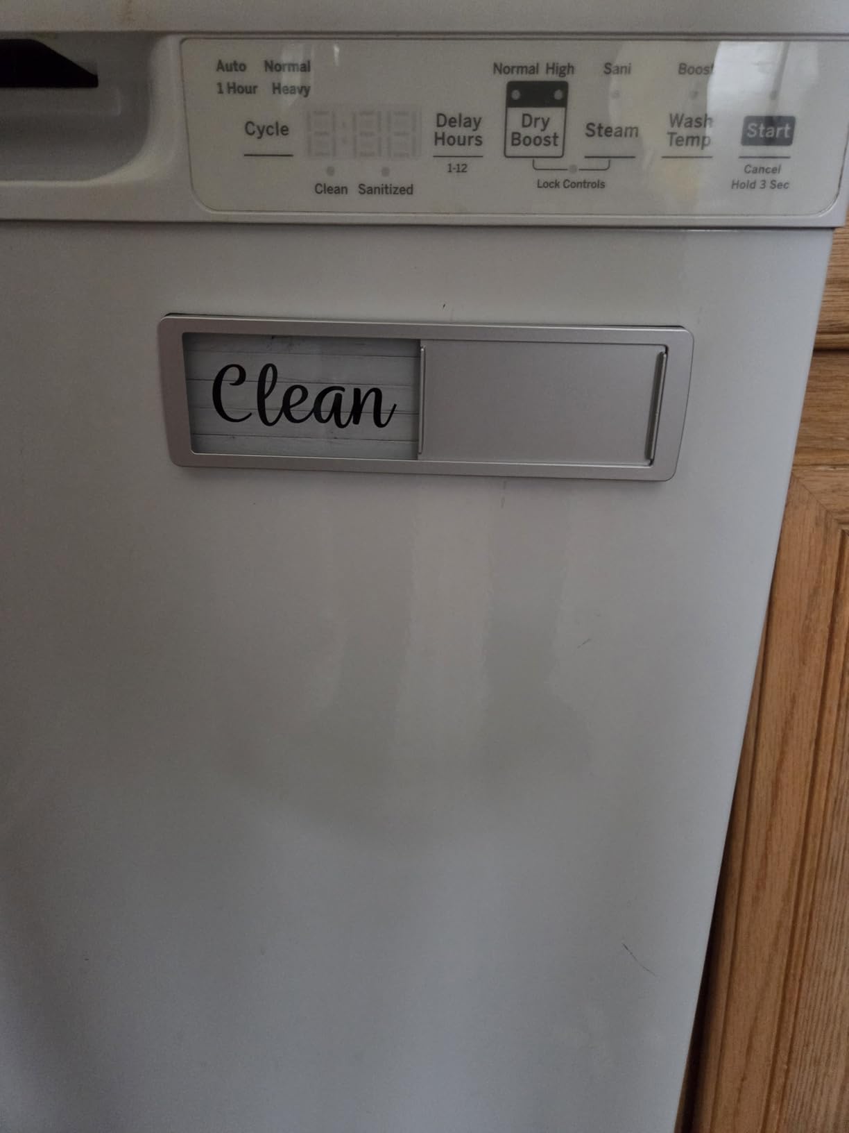 Dishwasher Magnet Clean Dirty Sign, Clean Dirty Magnet for Dishwasher, Rustic Farmhouse Kitchen Decor, Magnetic Dish Washer Sign Indicator, Sliding Rustic Dish Washer Signs, Black & White Wood customer photo 1