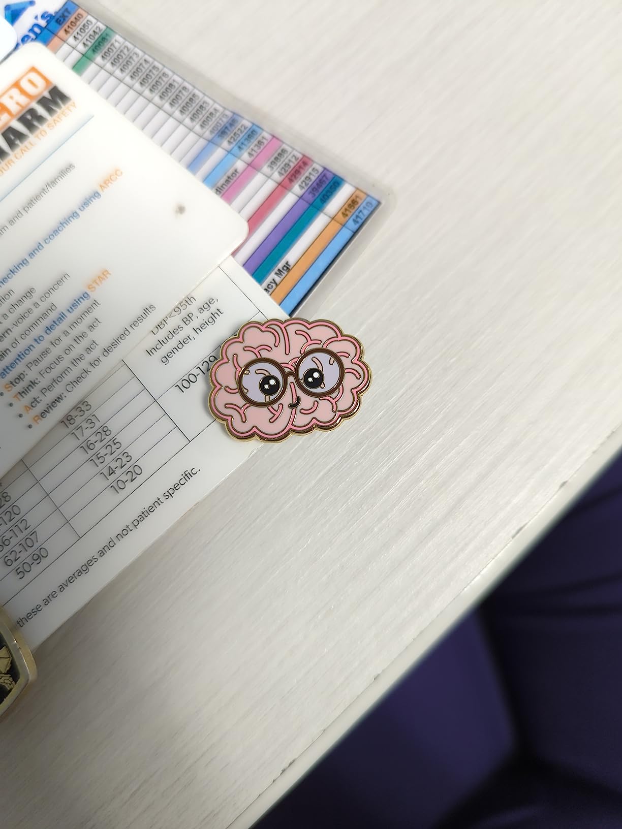 Cute Brain Enamel Pin, Kawaii Neurology Lapel Pin for Nurses & Students, Neuroscience Gift customer photo 1
