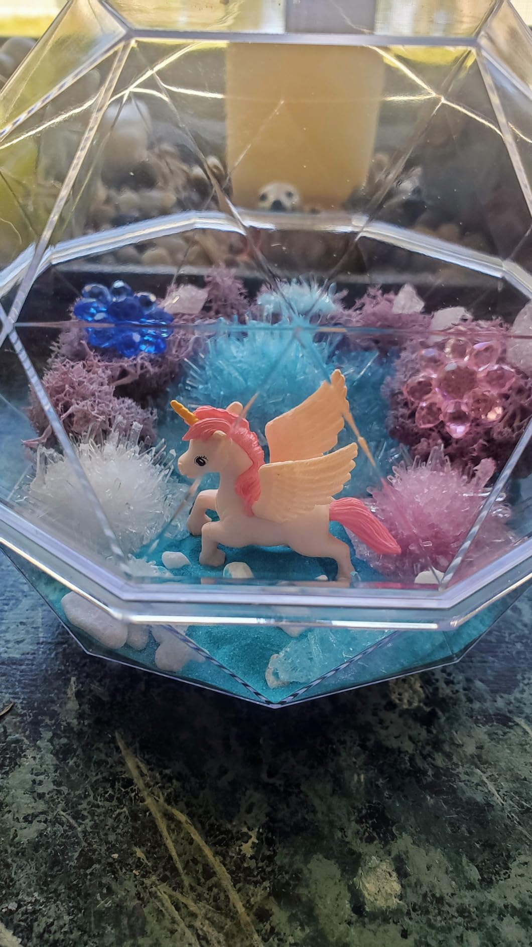 Original Stationery Crystal Growing Kit - Unicorn Terrarium, 6.3 x 5.8 in, Multicolor - STEM Science & Craft Kits for Kids Ages 7-12 - Grow Your Own Crystal Garden with Magic Rocks & Flower Charms customer photo 1