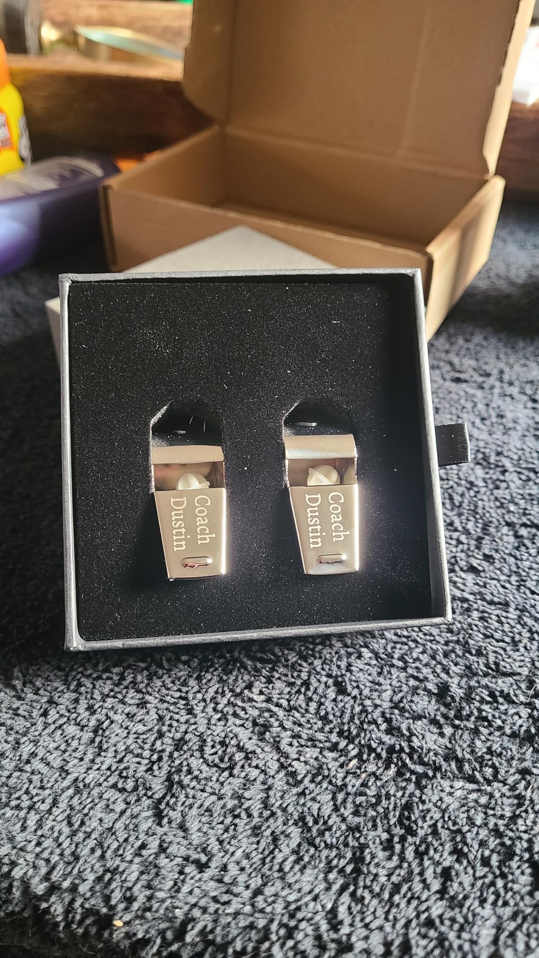 Personalized Custom Name Whistle with Luxury Gift Box, Gift for Coach | Engraved TEXT on Three Sides, Customized Gift for Coach, Referee, Teacher customer photo 1