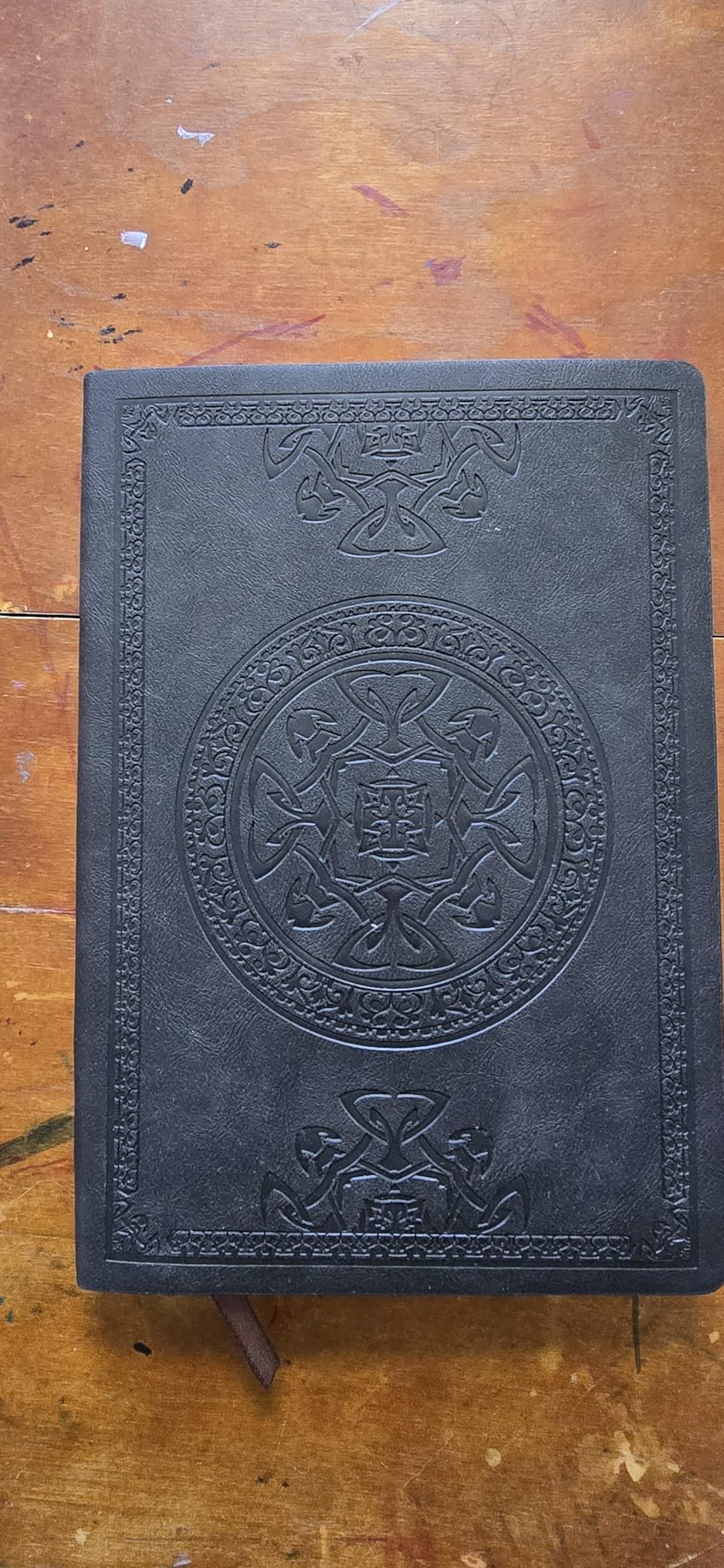 CAGIE Journal for Men Women Leather Vintage Diary Journaling Notebook Black | Embossed Softcover, 288 Pages, Lay Flat for Writing, Journaling, Work, Travel, Business Gift, Portable A5 customer photo 1