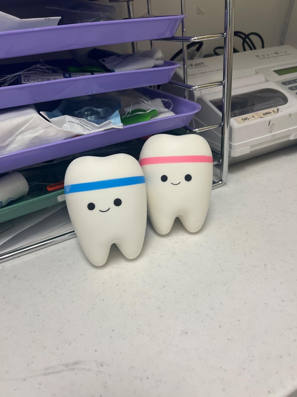 Hungdao 2 Pcs Jumbo Tooth Stress Ball Slow Rising Relief Toy,Classic | Dental Assistant Gift, Anxiety Fidget for Adults Teens, Soft Squeezable Material, Office Desk Stress Reliever Ball Toy customer photo 1