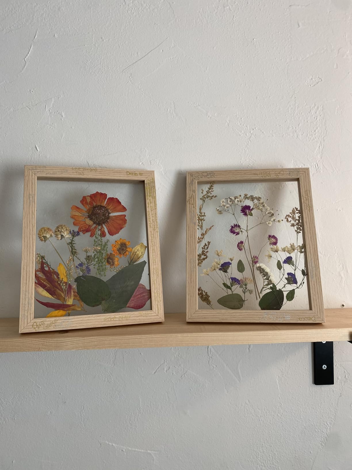 Sonefreiy Floating 8x10 Picture Frame Double Glass Photo Frame Set of 2 | Pressed Flower Frames, Wall and Tabletop Display, Wood Finish, Durable MDF Construction, Gift for Family Friends Wedding customer photo 2