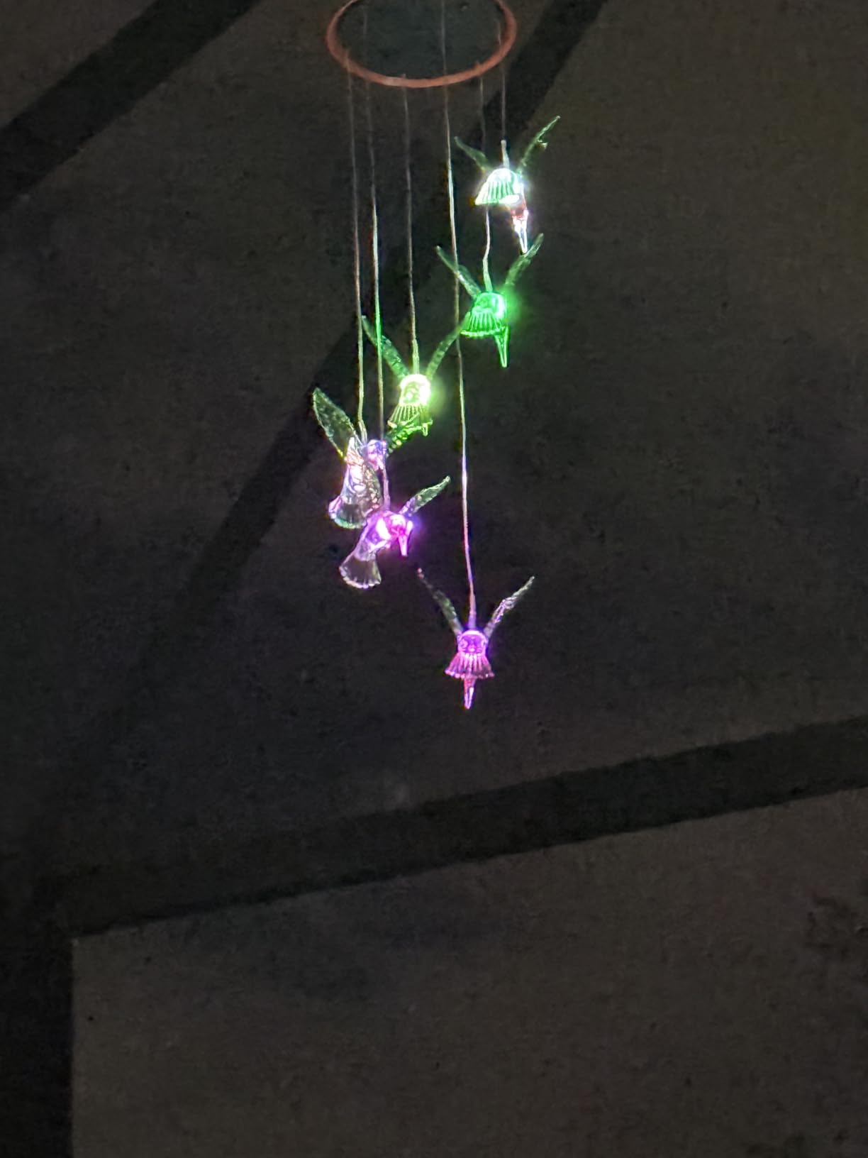 Solar Wind Chimes Flamingo, Christmas Flamingo Gifts for Women | Color Changing LED Windchimes, Hanging Solar Wind Chime, Solar Lights Outdoor for Garden Yard Patio Porch Decor customer photo 2