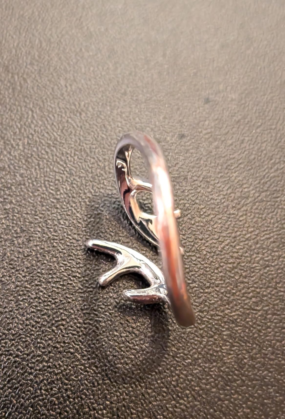 Women's Elk Deer Antlers Ring - Gold/Silver Plated Country Forest Hunting Ring, Personality Cowgirl Ring Jewelry Birthday Christmas Gift, Adjustable Ring Size to 6 7 8 9 10 11. customer photo 2
