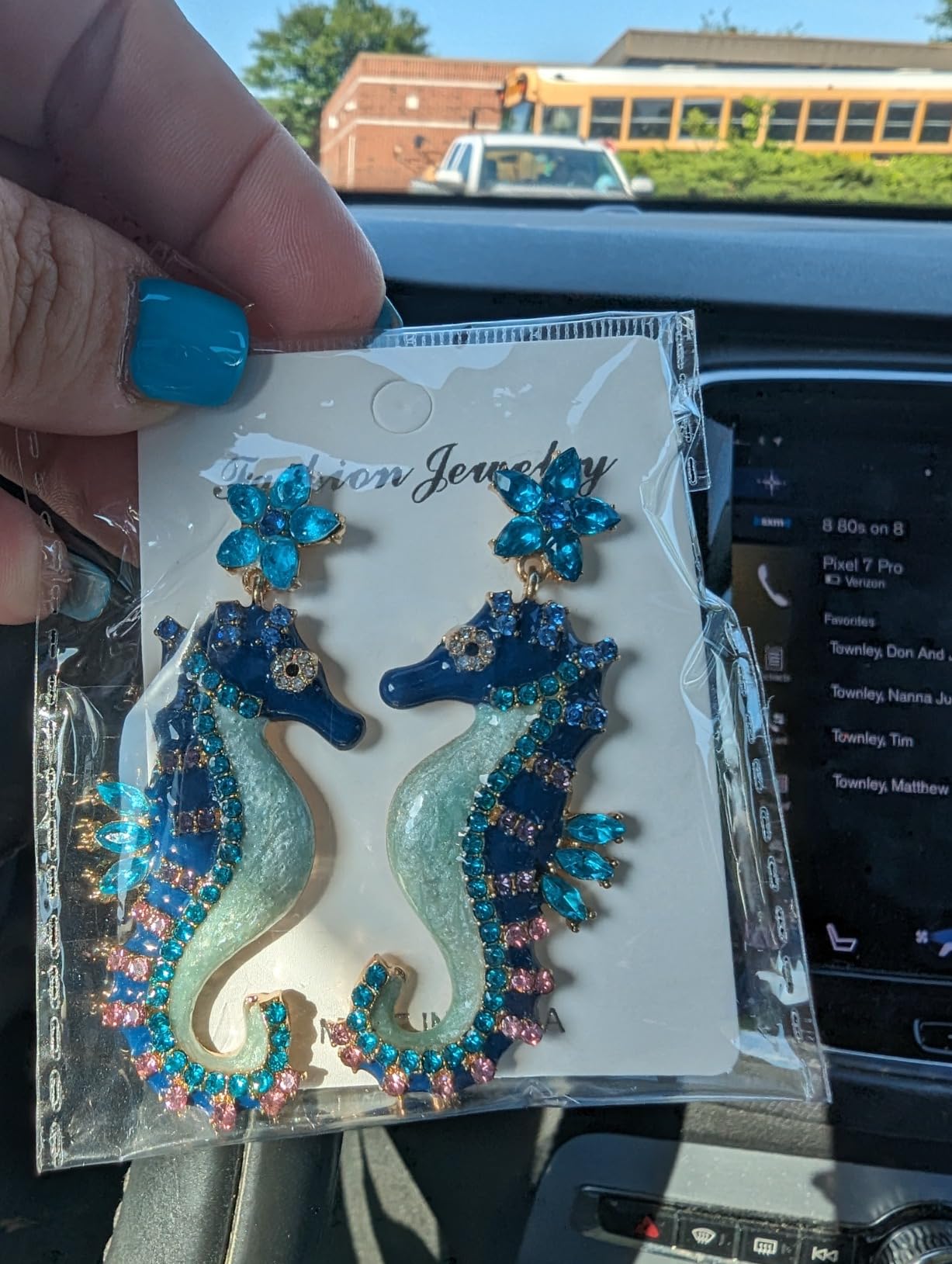Seahorse Earrings for Women, Ocean Seahorse Earrings, Starfish Dangle Earring Hypoallergenic, Seahorse Bohemian Drop Earring, Beach Seahorse earrings Studs, Seahorse Jewelry customer photo 1