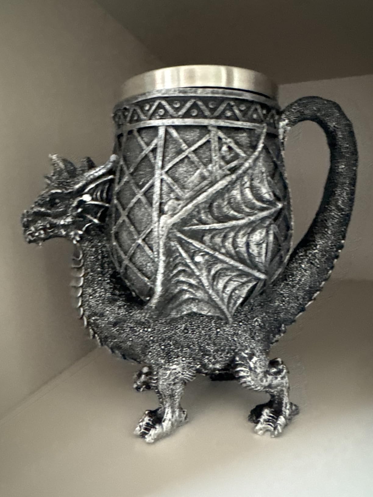 Cottage Garden Reindeer Stag Antique Silver 14 ounce Stainless Steel Insert Goblet Chalice Mug customer photo 1