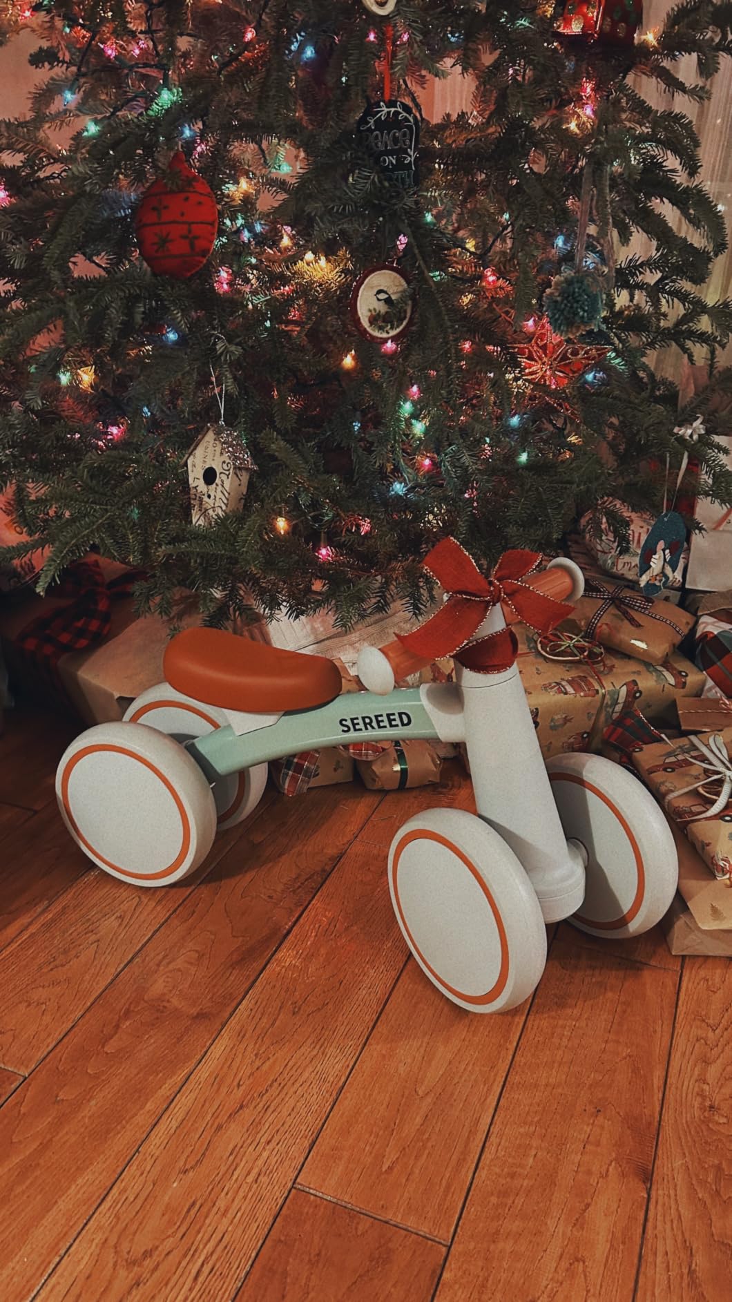SEREED Baby Balance Bike for 1 Year Old Boy Girl, First Birthday Gift Toy | 12-24 Months Toddler Bike, First Learning Ride on Toys, 4 Silent Wheels Indoor Outdoor Baby Walker, Pink customer photo 1