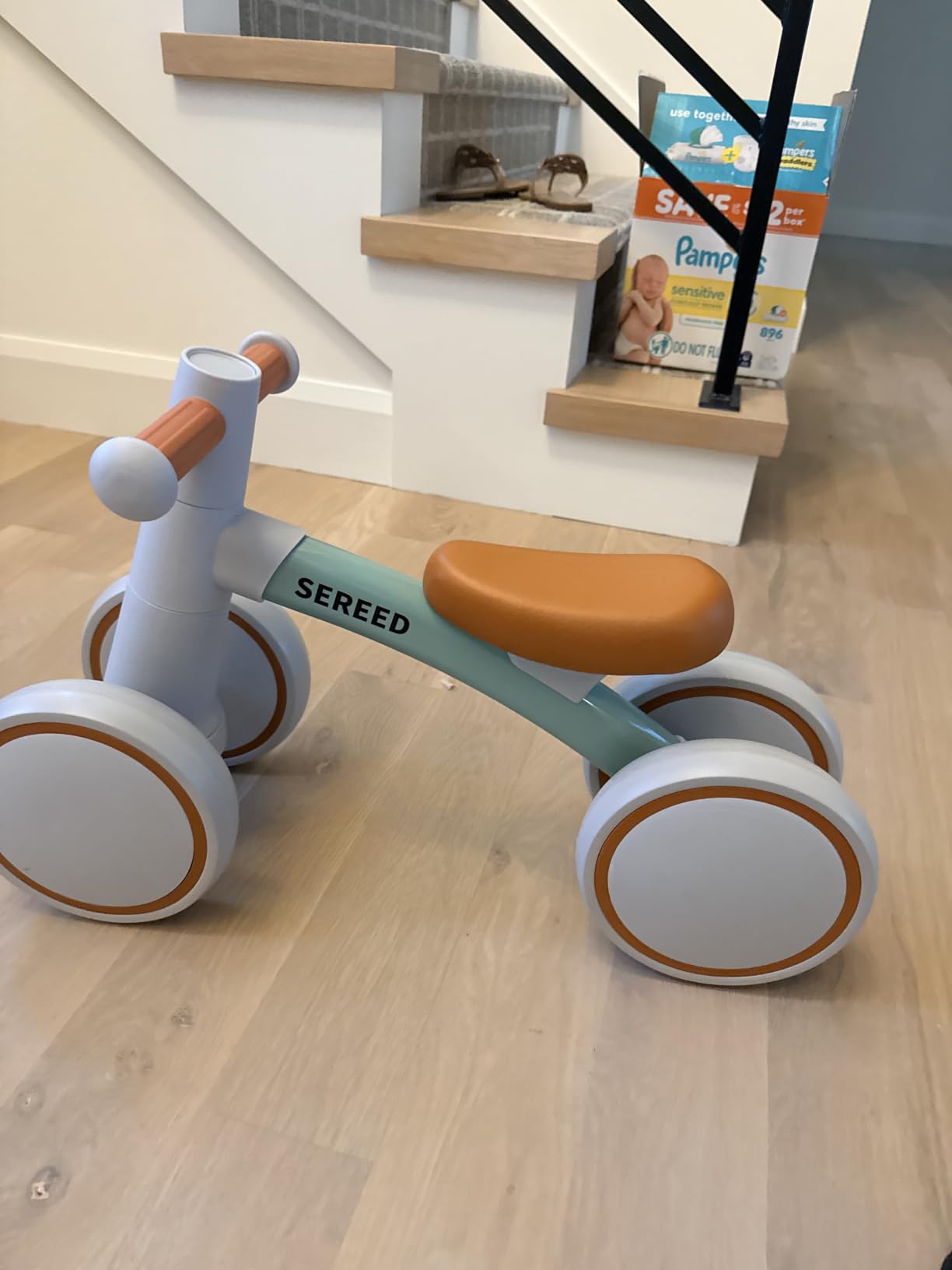 SEREED Baby Balance Bike for 1 Year Old Boy Girl, First Birthday Gift Toy | 12-24 Months Toddler Bike, First Learning Ride on Toys, 4 Silent Wheels Indoor Outdoor Baby Walker, Pink customer photo 2