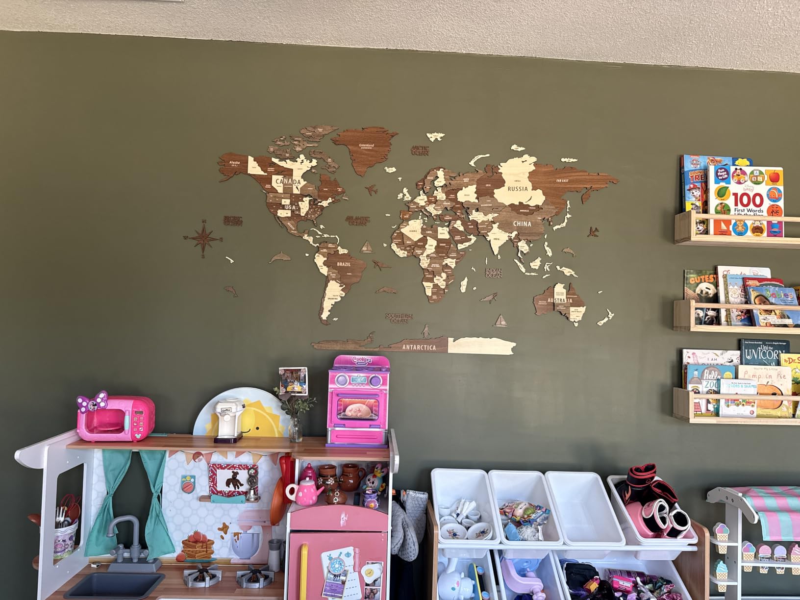 Multilayer 3D Wooden World Map, Travel Map States and Capitals, Wall Decor For New House, Gift For Travelers, Office Decor, Birthday Present, Living Room Decoration (M, Light Brown) customer photo 2