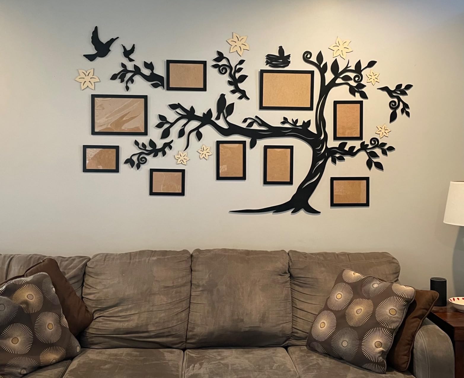 JustLikeWood Large Home Decor Wood Family Tree Wall Decal with Frame Pictures STANDARD Decoraciones Para Salas de Casa Wall Art, Wall Stickers for Living Room (S 39x22 Dark Walnut) customer photo 2