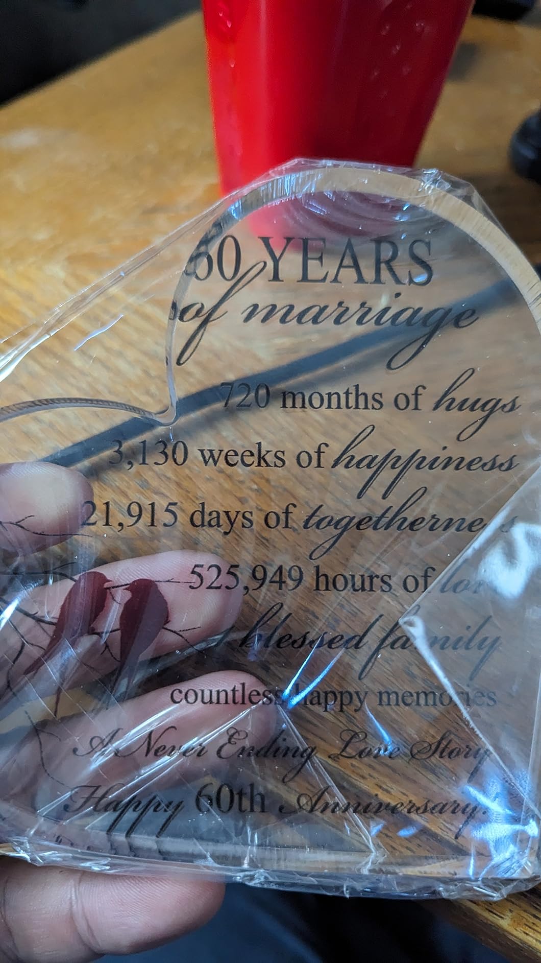 Qunclay 35th Marriage Gift for Parents Couple 35 Years Wedding Anniversary Souvenir Heart Marriage Keepsake Wedding Anniversarys Decorations for Women Men Mom Husband Wife He She Friend Grandparents customer photo 2
