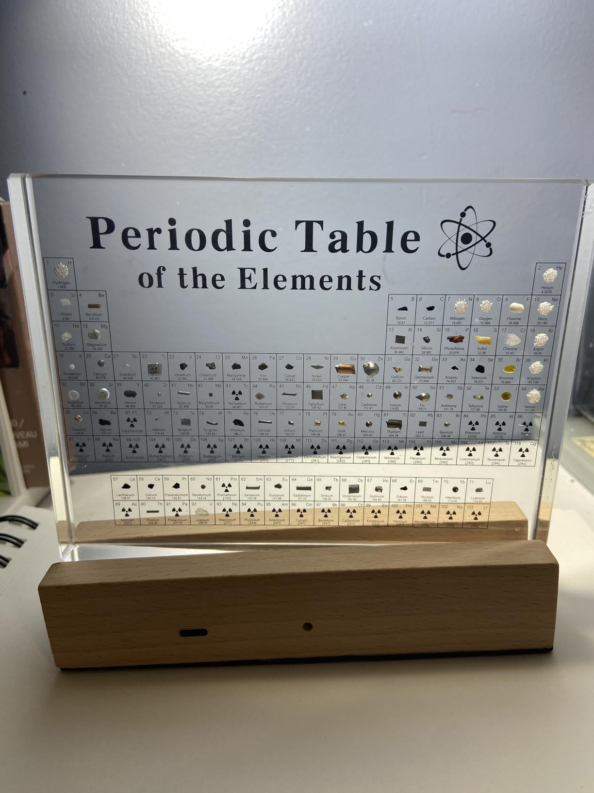 MegaBox Periodic Table Of Elements with 83 Real Elements, Acrylic Periodic Table Display With Wooden Stand, Science Teacher Gift Classroom Decoration customer photo 2