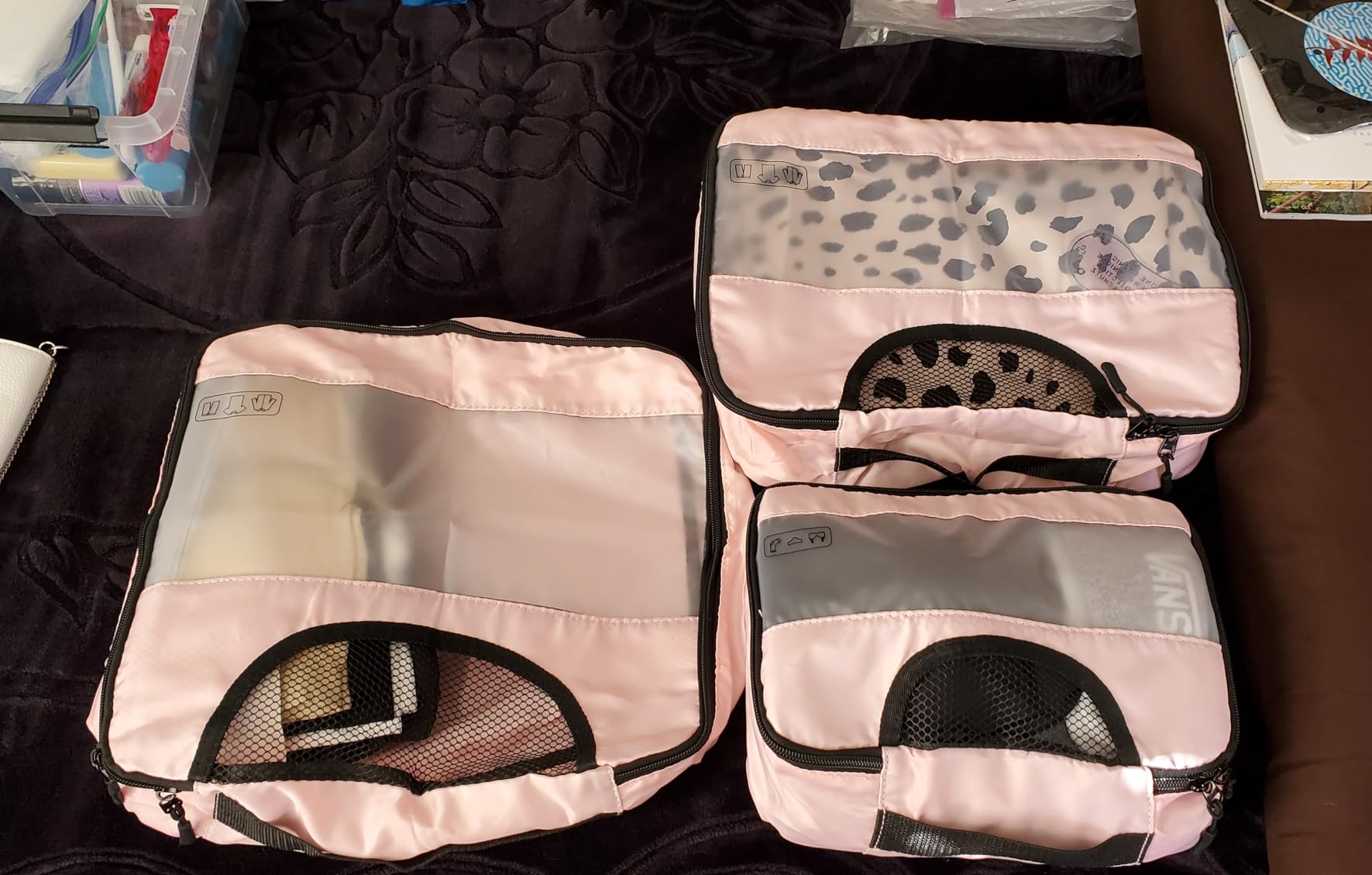Veken 10 Set/8 Set Packing Cubes for Travel Essentials,Anti-Wrinkle Buckled Suitcase Organizer for Shoe & Toiletry Bag,Carry On Luggage Bag for Airplane & College Dorm Room Accessories,Women Men Gifts customer photo 1