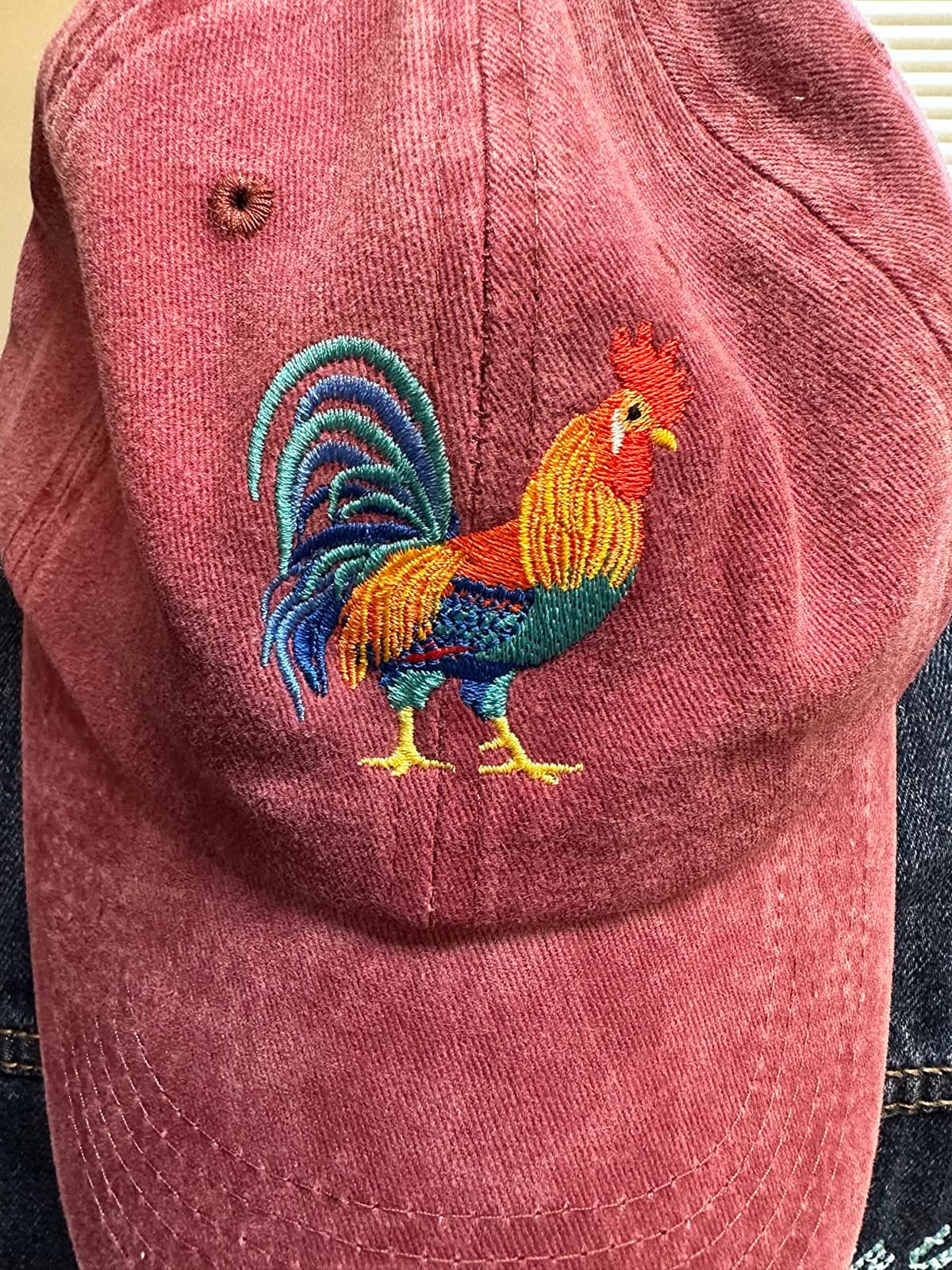 Hepandy Rooster Chicken Embroidered Men Women Dad Hats | Vintage Distressed Embroidery Washed Strapback Adjustable Cotton Soft Unisex Baseball Caps Pet Animals Lover Gifts customer photo 1