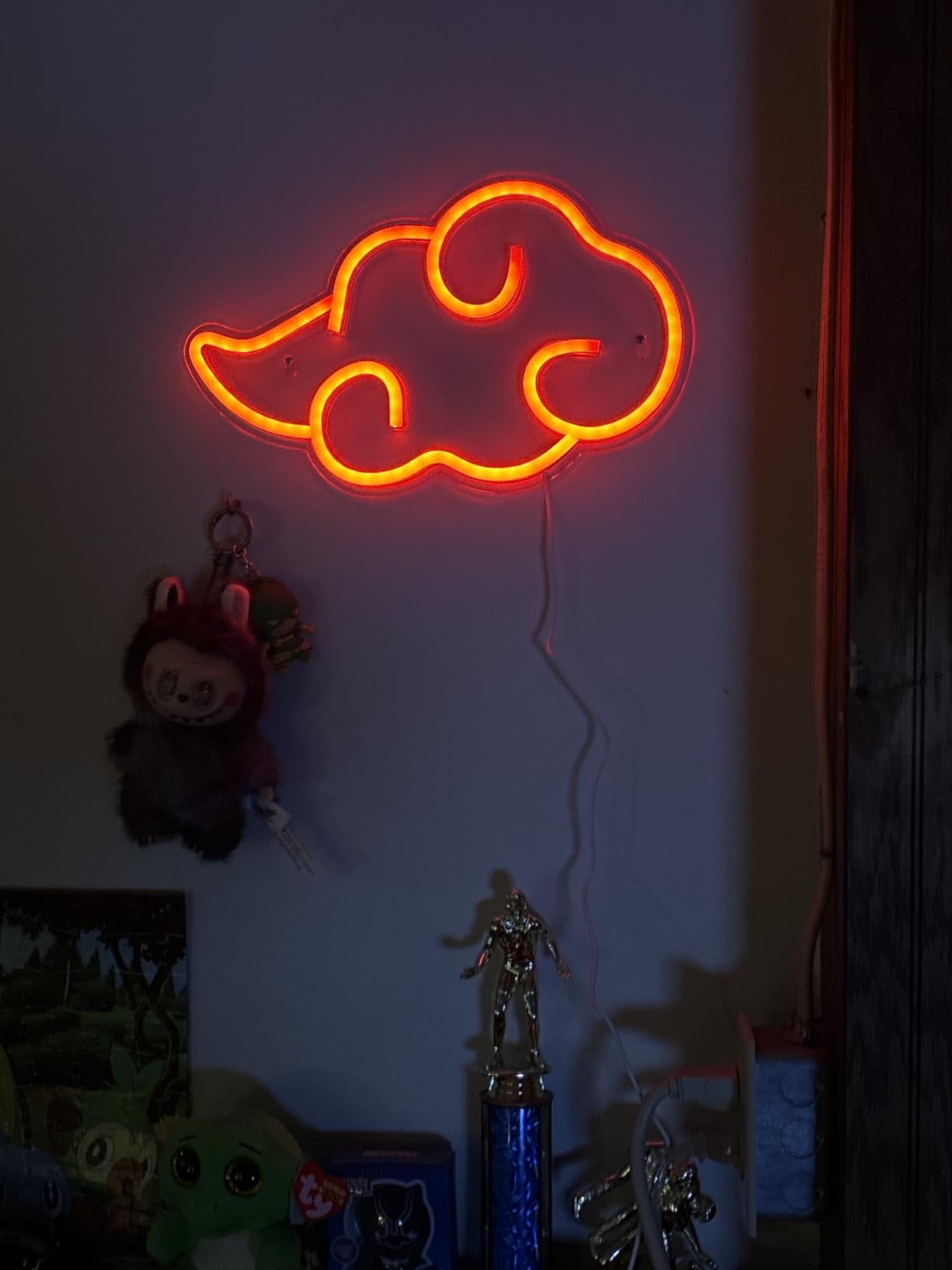Anime Neon Sign, LED Red Cloud Neon Signs for Wall Decor, Dimmable Gaming Neon Sign Wall Signs USB Night Neon Light for Bedroom Game Room Man Cave Party customer photo 2