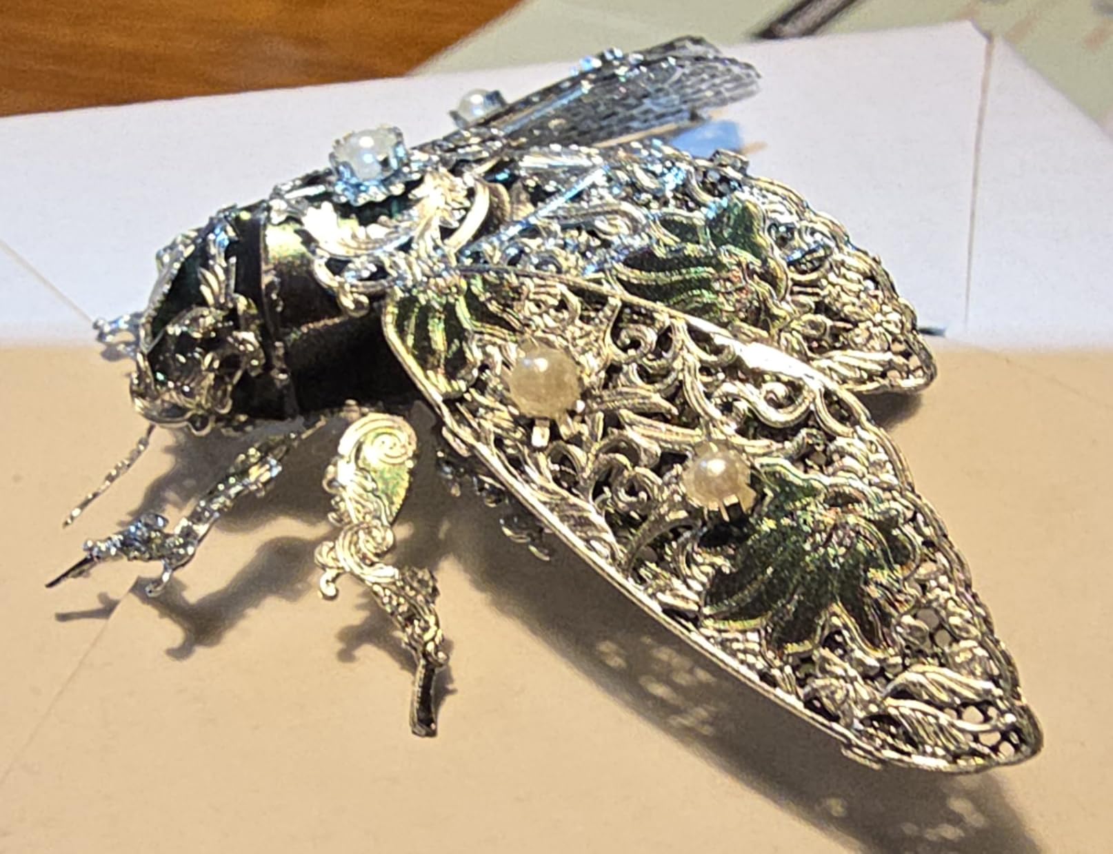 Piececool Metal 3D Puzzles for Adults, Cicada 3D Model Building Kits Insect Themed Animal Fashion Brooch Assembling DIY Crafts Creative Gifts customer photo 1
