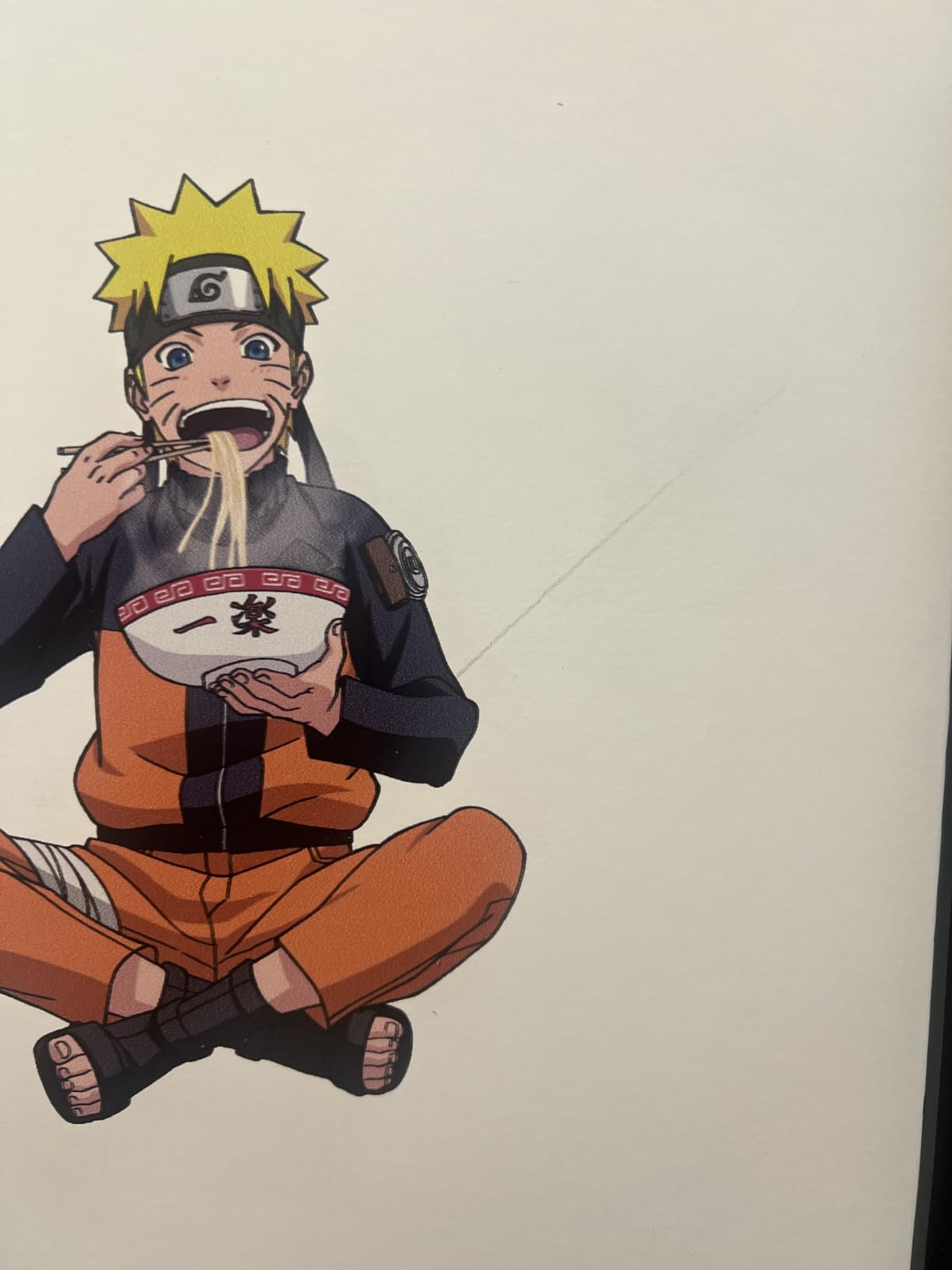 Gallery Pops Naruto Shippuden - Naruto Uzumaki Eating Noodles Wall Art, Black Framed Version, 12'' x 12'' customer photo 1