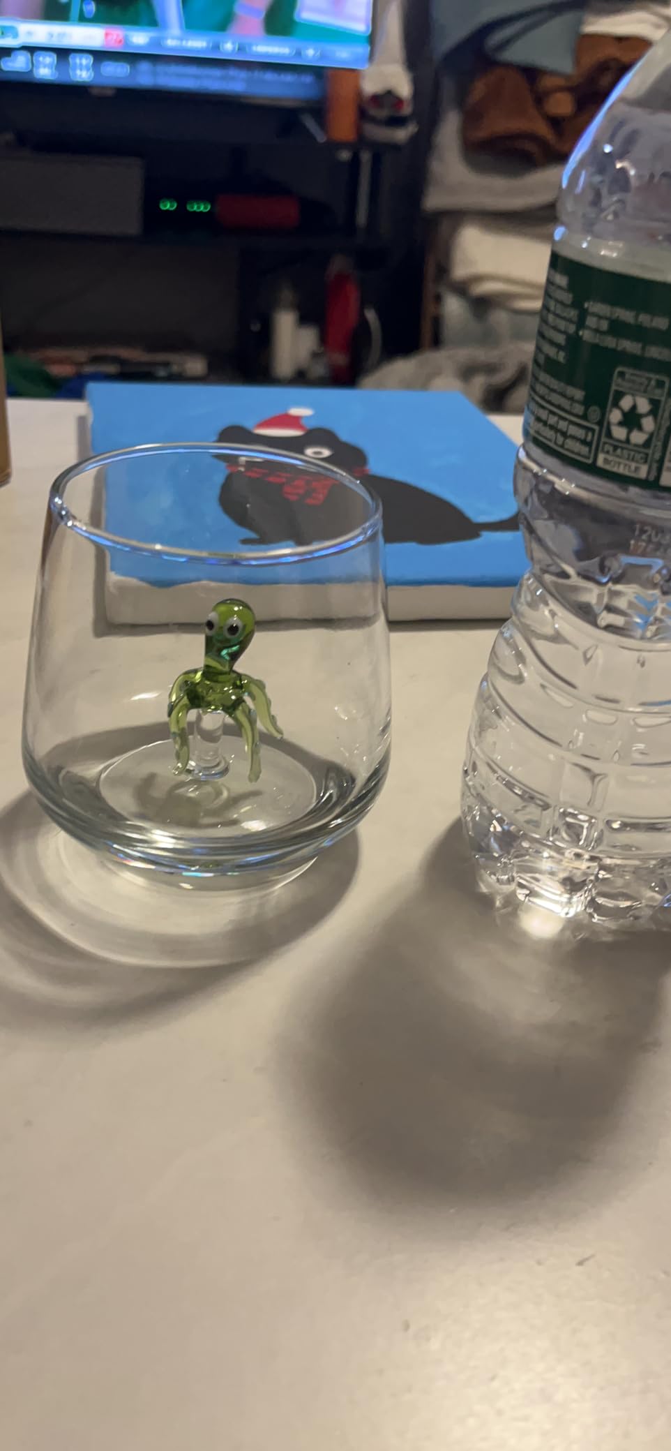 3D Drinking Glass Cup with Cute Animal Figurine Inside, Hand Blown Glass Swan Figure Inside Mug, Stemless Glass for Wine, Water, Milk, Beverages, 12oz (Swan) customer photo 2