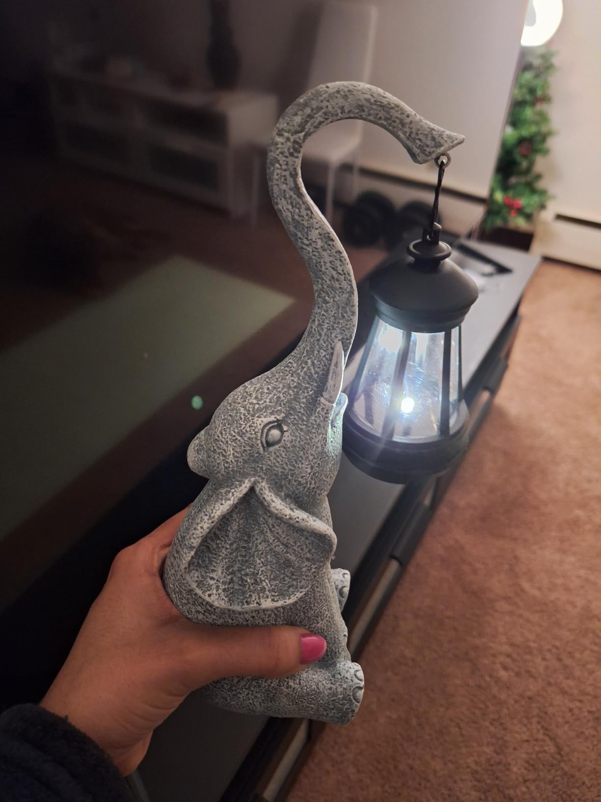 Elephant Statue for Garden Decor with Gift Appeal | Ideal gifts for women, mom or birthdays, finely crafted details outdoor & home decor customer photo 1