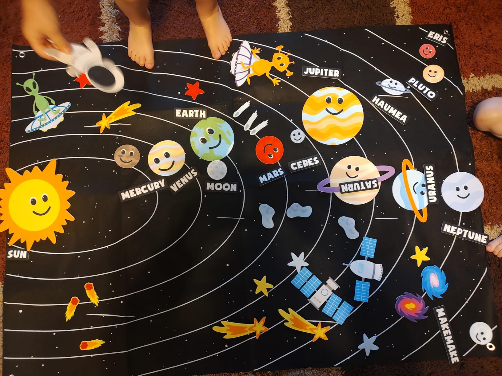 BONNYCO Solar System for Kids Toys with 61 Felt Figures. Space Montessori Toys, Girls Boys Birthday Gifts Planets. Felt Board for Toddlers Story, Educational Kids Gifts 3 4 5 6 7 8 Years, Christmas customer photo 1