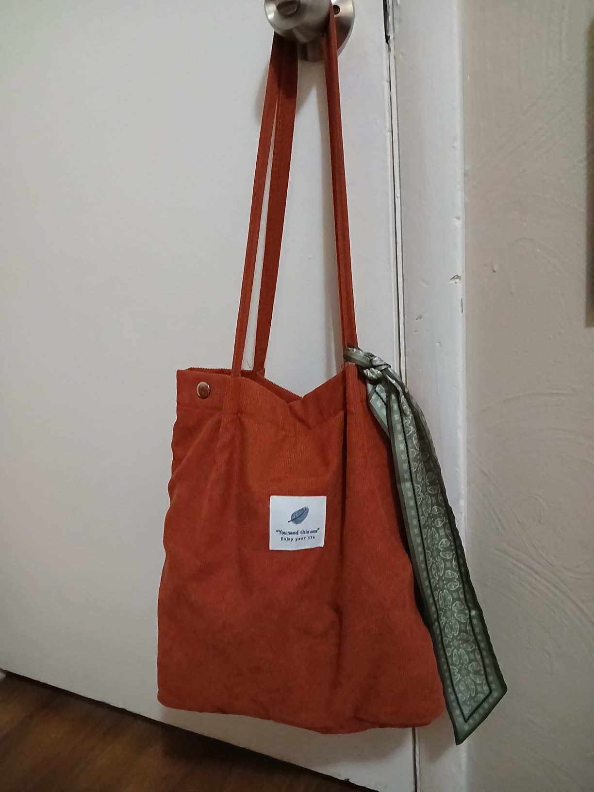 Corduroy Tote Bag Cute Tote Bags for Women Shoulder Bag with Inner Pocket for Work Beach Travel and Shopping Grocery customer photo 1