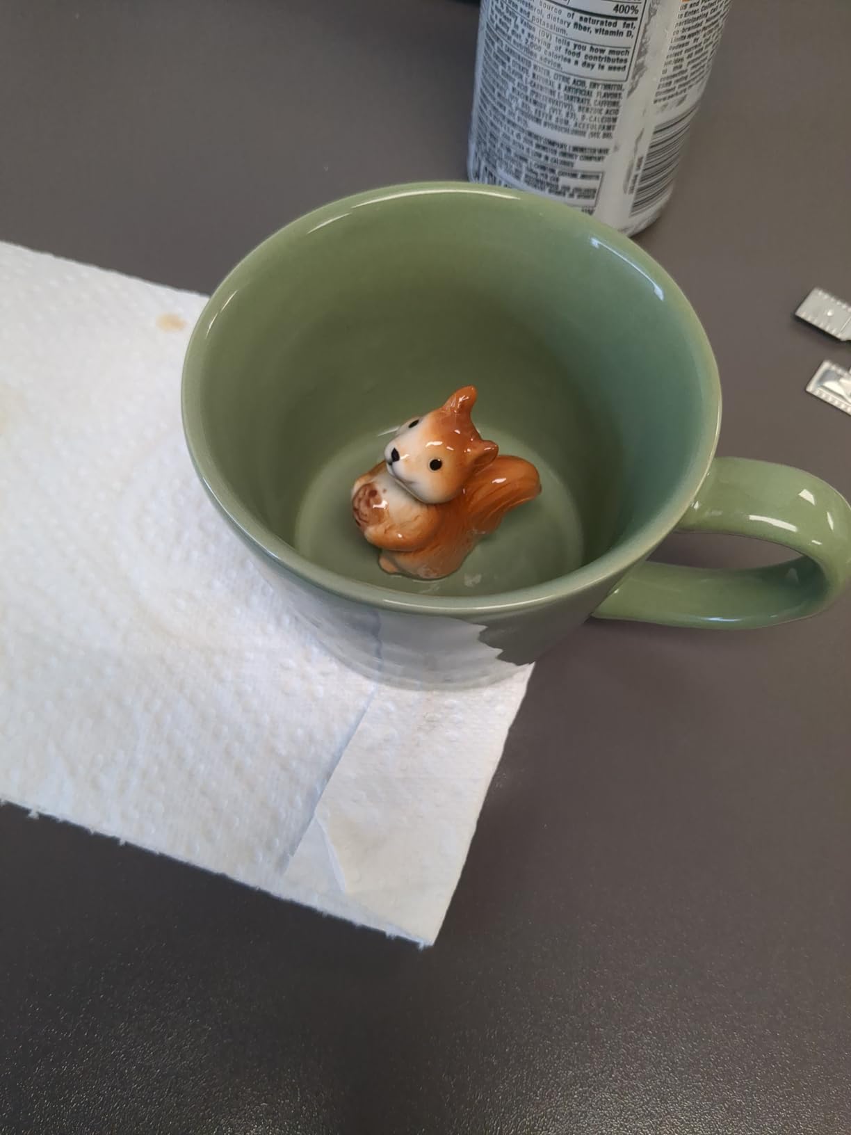DIHOclub Squirrel Ceramic Cup Hidden 3D Animal Inside Mug, Cute Cartoon Handmade Figurine Mugs, Holiday and Birthday Gift for Coffee Milk Tea Lovers, 12 OZ customer photo 1