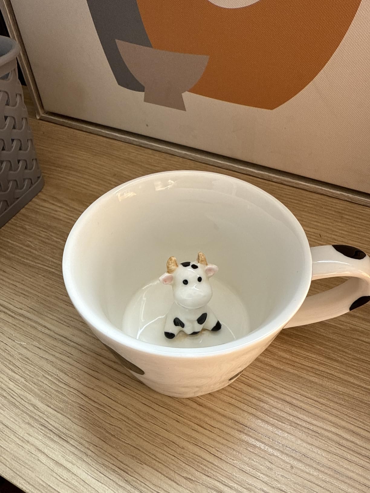 DIHOclub Racoon Ceramic Cup Hidden 3D Animal Inside Mug,Cute Cartoon Handmade Figurine Mugs,Holiday and Birthday Gift for Coffee Milk Tea Lovers,12 OZ(Dark Blue) customer photo 1