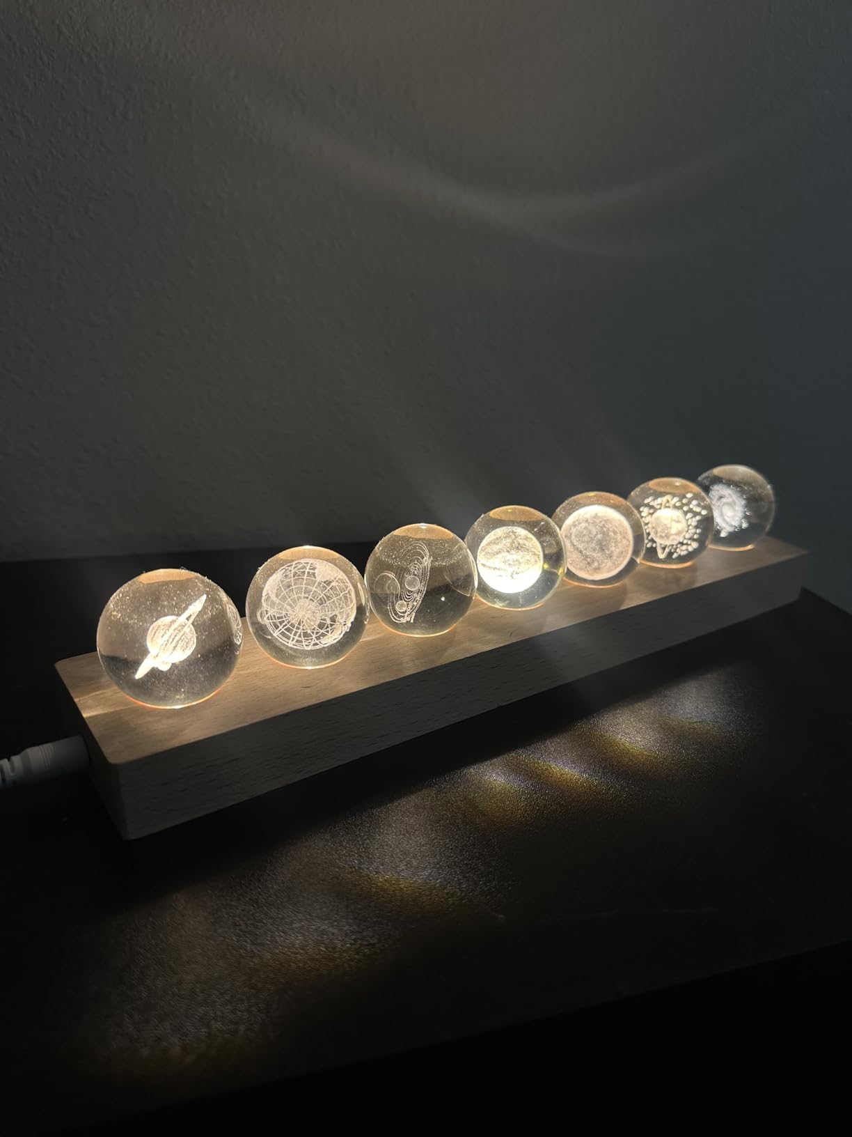 3d Crystal Ball Solar System Crystal Ball with Led Lamp Base - Best Birthday Science Gifts For Man Teacher Boy Kids Girls Men - Galaxy Jupiter Saturn Moon Earth Solar System Space Astronomy Gifts customer photo 2