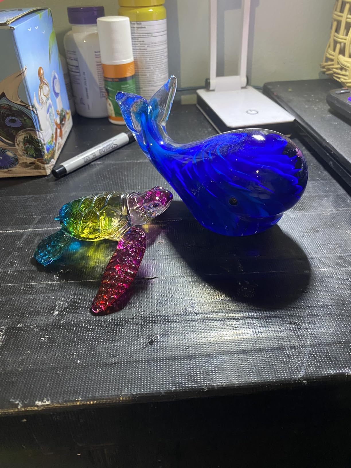 Blue Glass Whale Hand Blown Art Glass Whale Decor | Handmade Glass Animal Paperweight Ocean Figurine Collectibles Table Decor Gifts for Women Aquarium Decor Gift customer photo 1