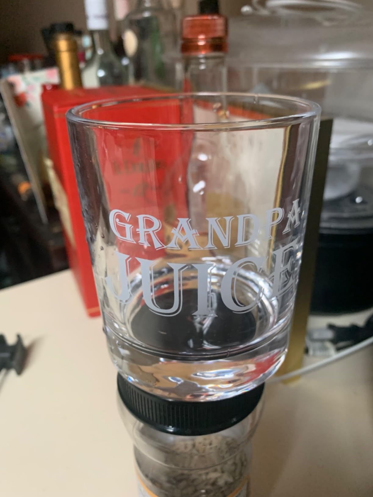 LIGHTEN LIFE Grandpa Juice Whiskey Glass 12 oz, Unique Gift in Valued Wooden Box customer photo 1