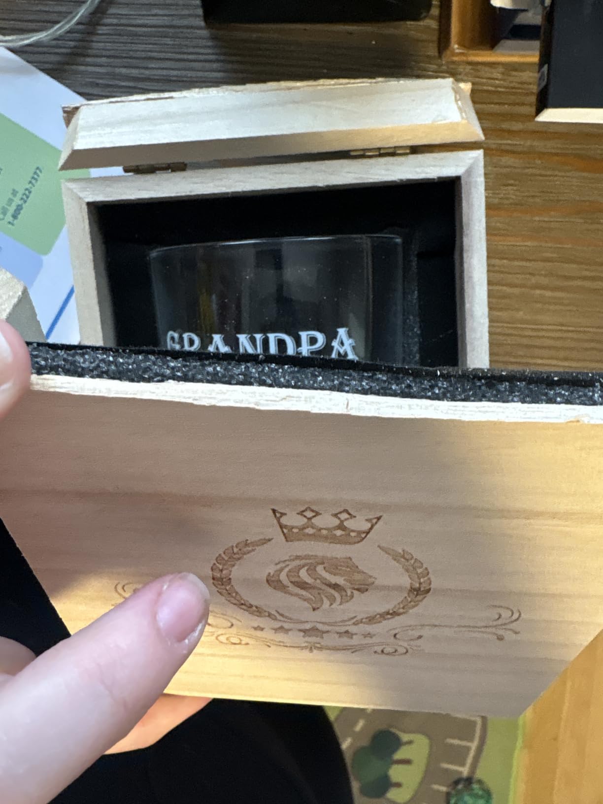 LIGHTEN LIFE Grandpa Juice Whiskey Glass 12 oz, Unique Gift in Valued Wooden Box customer photo 2