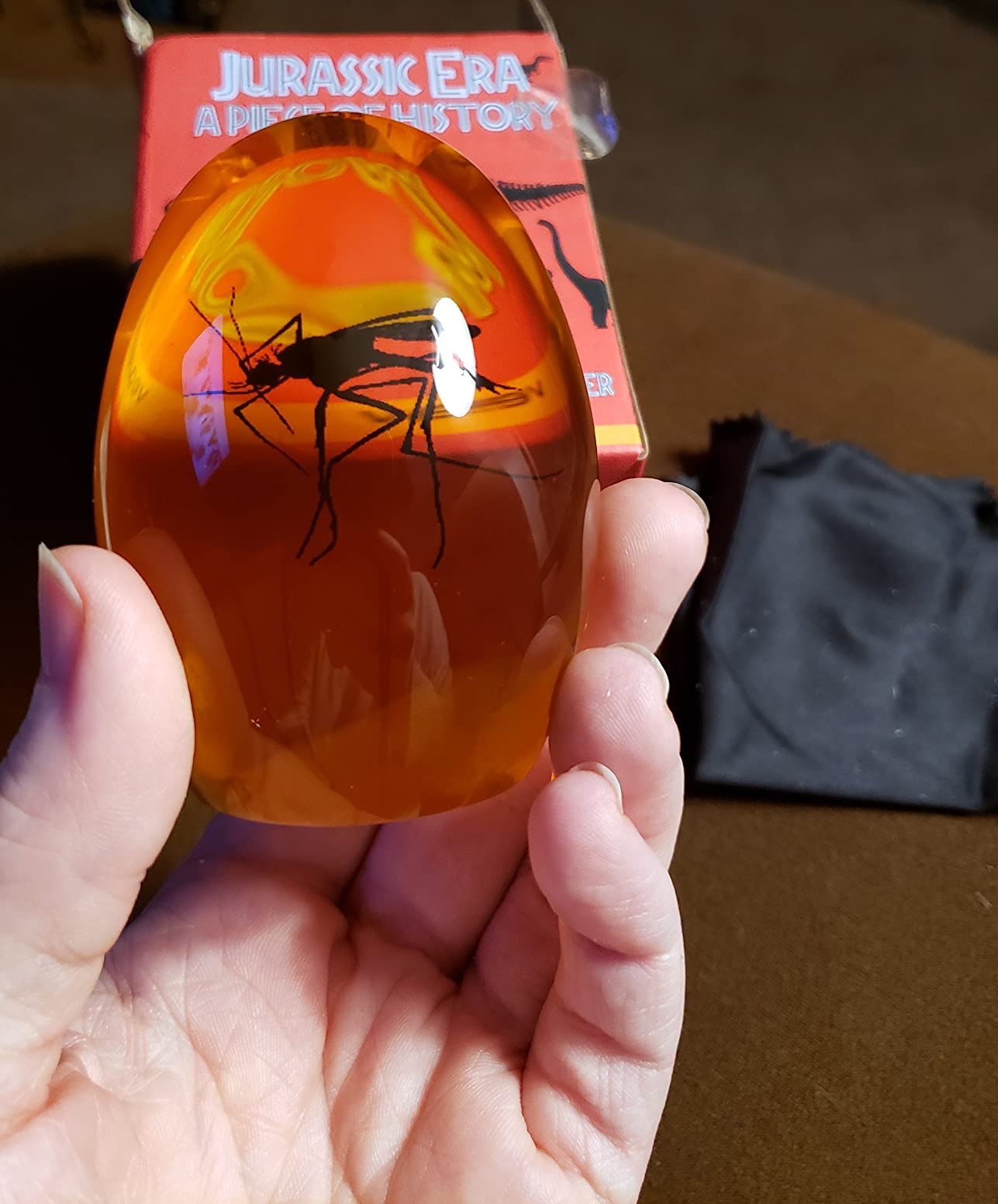 VEOJEIN Jurassic Era - 2D Mosquito in Amber - Piece of History - Resin Paperweight - Realistic Jurassic Collectible - Flat Bottom - Dinosaur DNA - 2D UV Printing customer photo 2