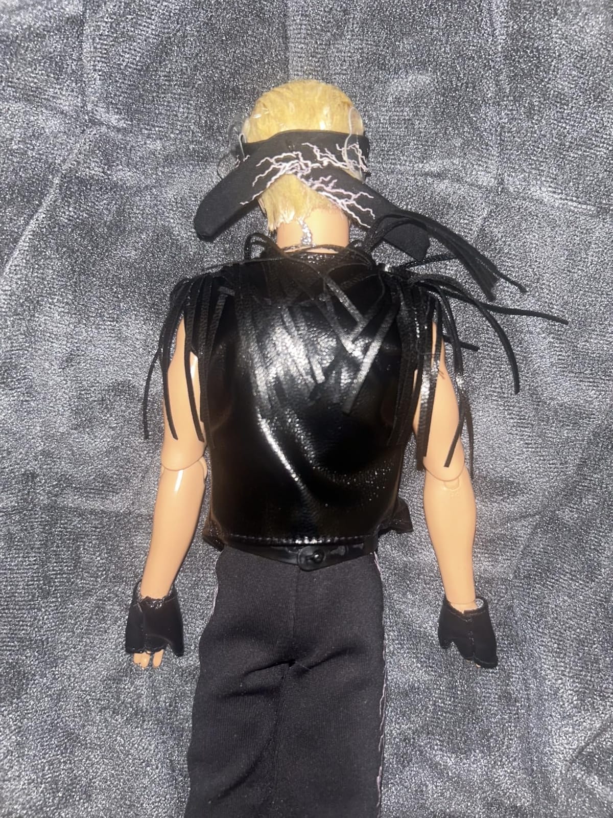 Barbie The Movie Collectible Ken Doll Wearing Big Faux Fur Coat and Black Fringe Vest with Bandana customer photo 2