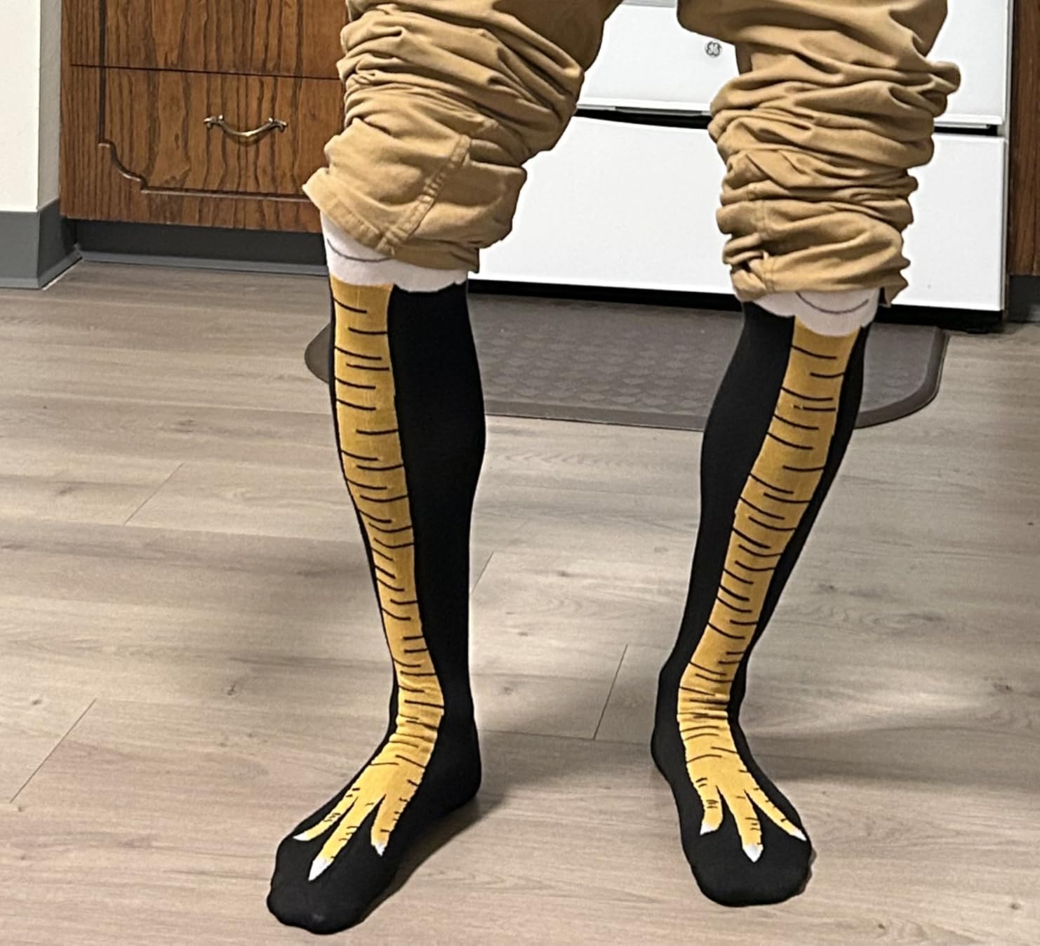 WHOTAY Crazy Funny Chicken Leg Socks for Women Men Novelty Chicken Feet Socks White Elephant Gifts for Adults Gag Gifts customer photo 2