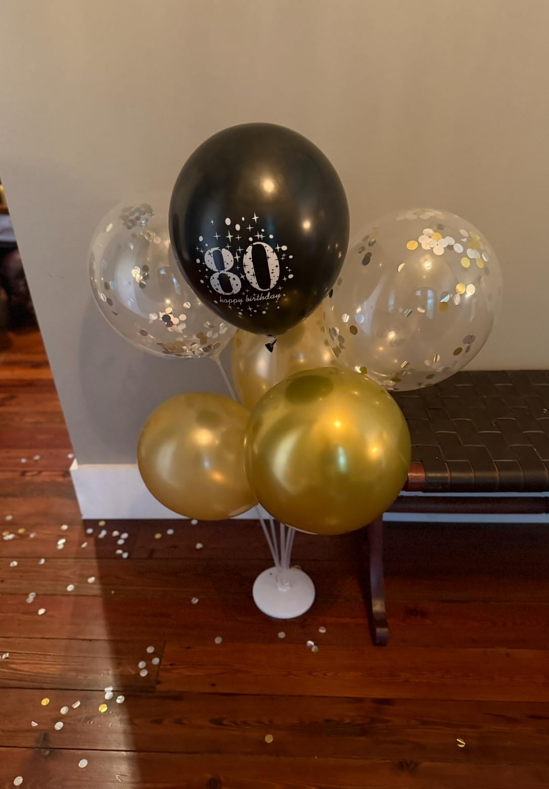 SHUNTAI 100th Birthday Balloons Gold and Black 12 inch 15 Pieces | 100th Birthday Decorations, For Men Women, 100 Years Old Theme Party Decor Supplies customer photo 1