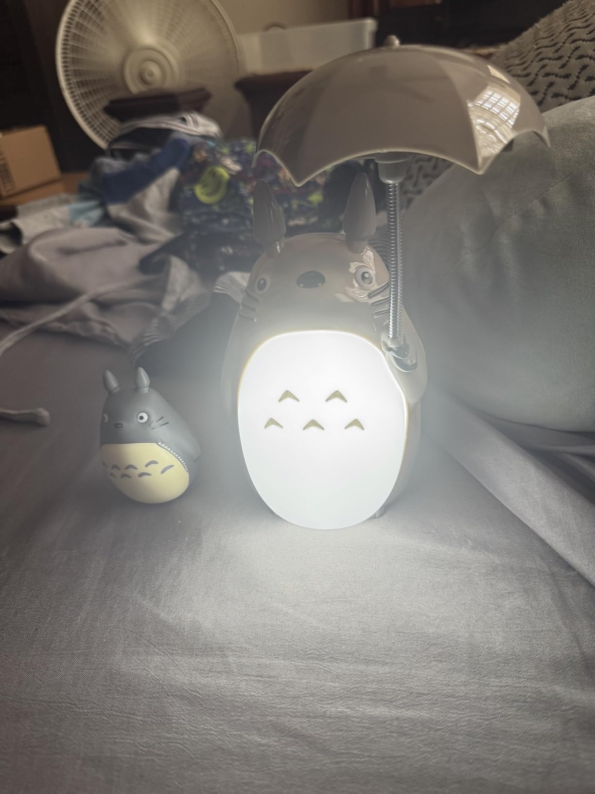 Lenporl Totoro Umbrella LED Night Light Kid's Character Lamp USB Charge (White Belly) Bonus Totoro Tumbler customer photo 2