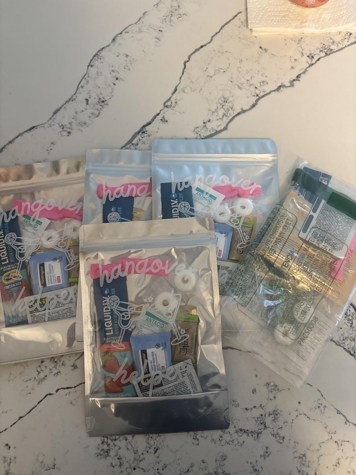 Hangover Kit (1 Pack) Pre Filled Party Favors, Goodie Bags, Gift for Bachelorette, Wedding, 21st Birthday, Girls Trip and All Celebrations customer photo 2