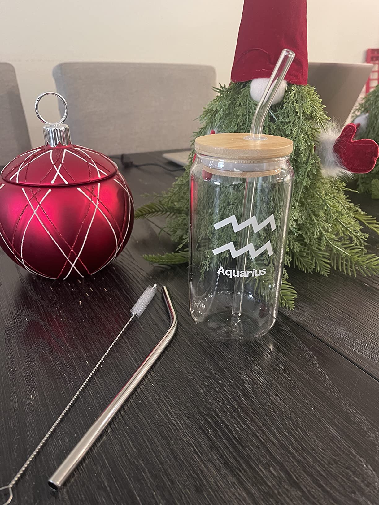 18oz Iced Coffee Cup | Beer Can Glass | Coffee Glass Cup with Lid and Straw | Scorpio Zodiac Gifts for Women and Men (Packaging May Vary) customer photo 1