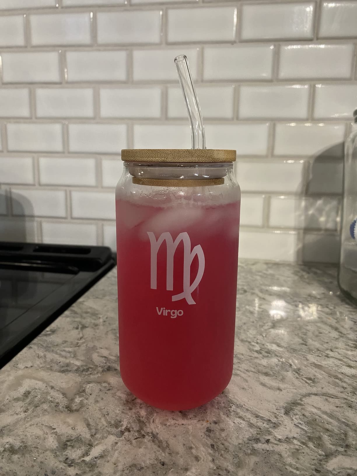 18oz Iced Coffee Cup | Beer Can Glass | Coffee Glass Cup with Lid and Straw | Scorpio Zodiac Gifts for Women and Men (Packaging May Vary) customer photo 2